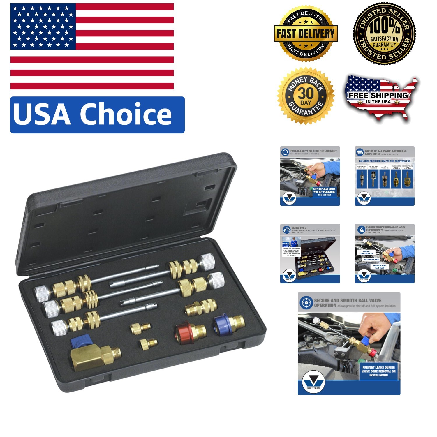 R134a Valve Core Remover/Installer Kit – Works Under Pressure with Carrying Case
