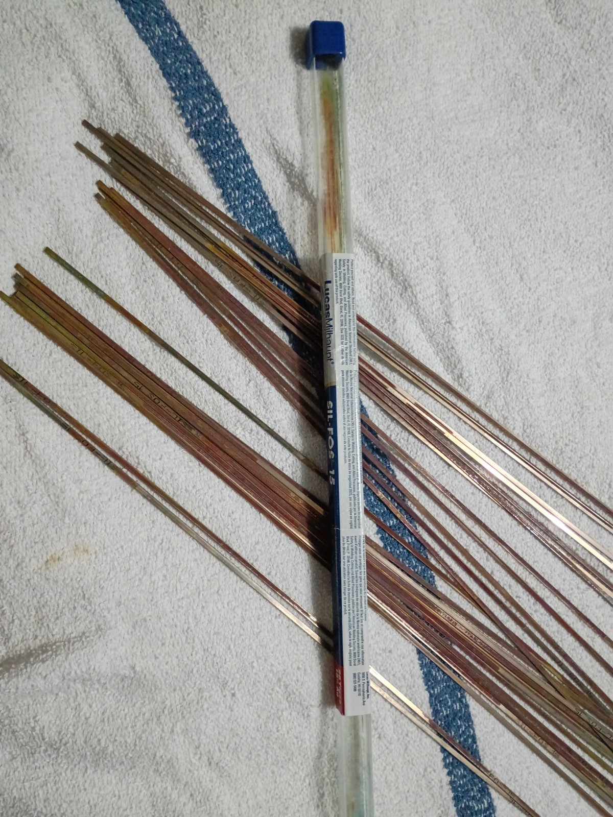 95150 Lucas Milhaupt Sil Fos Silvaloy 15% Silver Solder 28 Rods 1 pound solder