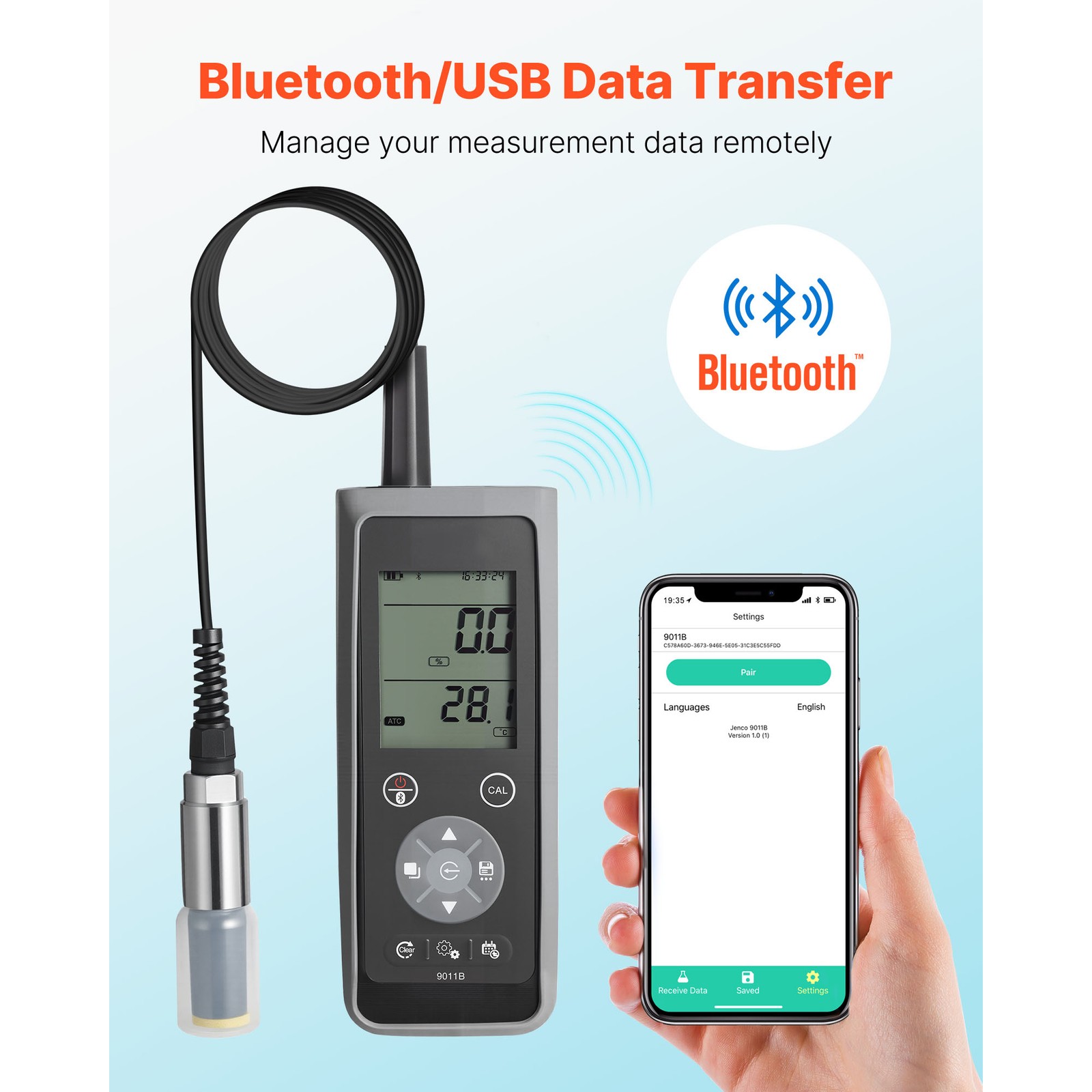 Uimoso Portable Dissolved Oxygen Meter Kit, Range 0.0-50.0 mg/L