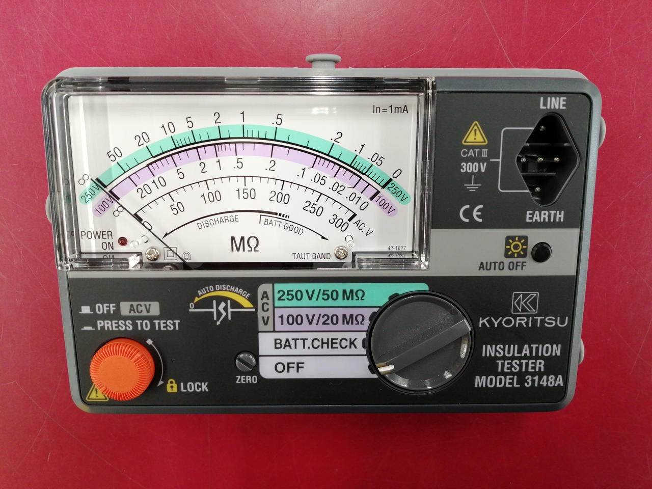 Kyoritsu 3148A Insulation Resistance Meter 20MΩ 50MΩ 100V 250V Range