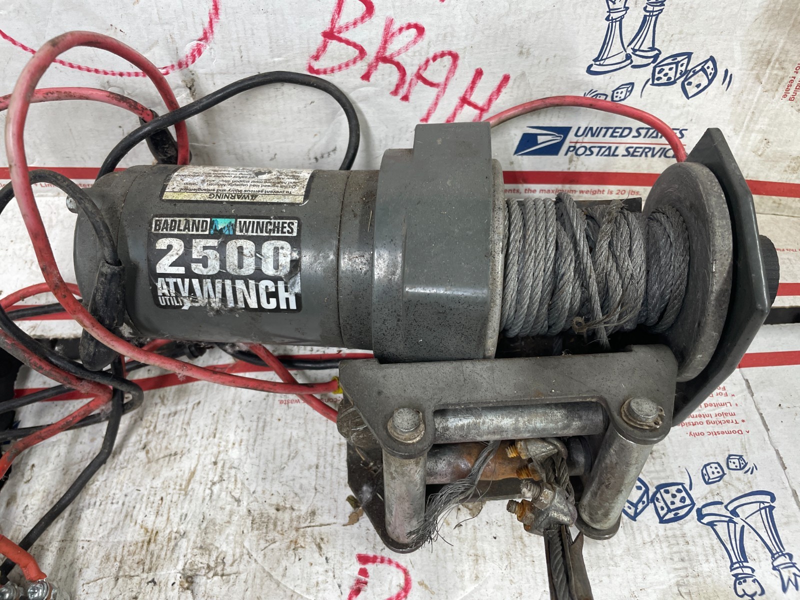 LOG BADLAND 2500lb ATV Utility Electric 12V Winch Wire Wireless Remote 56258