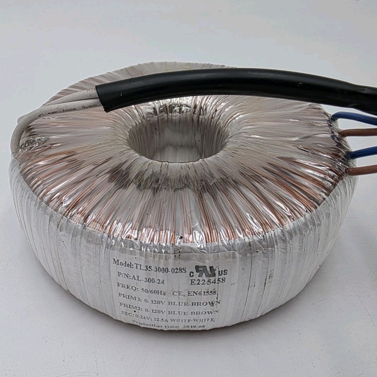 Toroidal Transformer 0-24V AC 12.5A 50/60Hz 120V AL-300-24 TL35-3000-028S