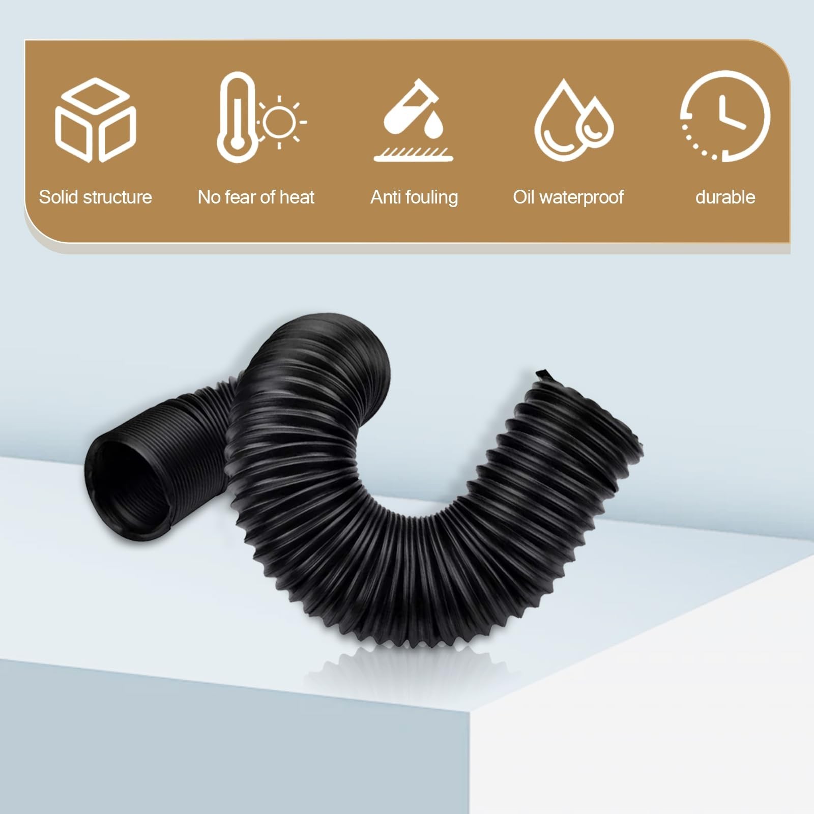 1-Pack Air Intake Telescopic Hose, 2.99 Inches Car Air Guide Wide Mouth Exten…