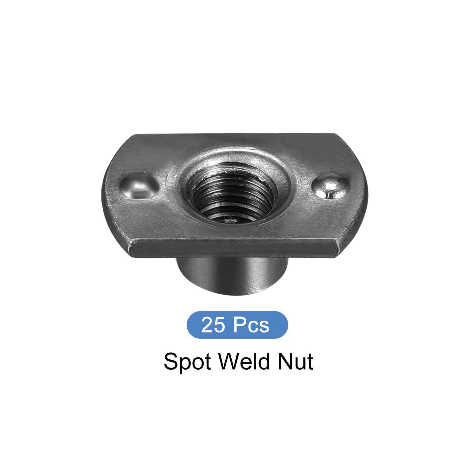 METALLIXITY Spot Weld Nuts M8 25Pcs, Carbon Steel Double Tab Fastener Nut fo…