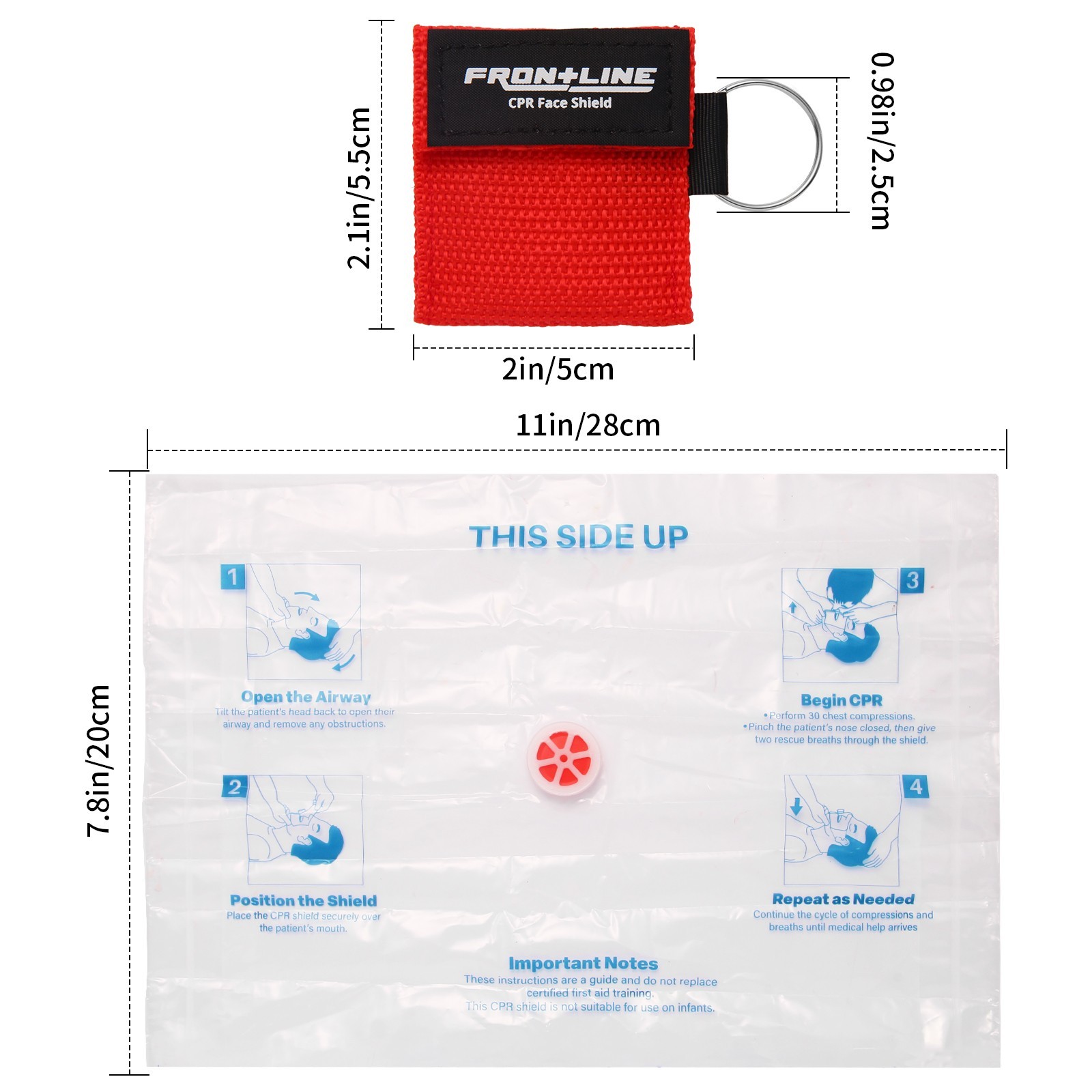 6 Pack CPR Mask with One-Way Valve, Emergency First Aid Face Shield Key Ring