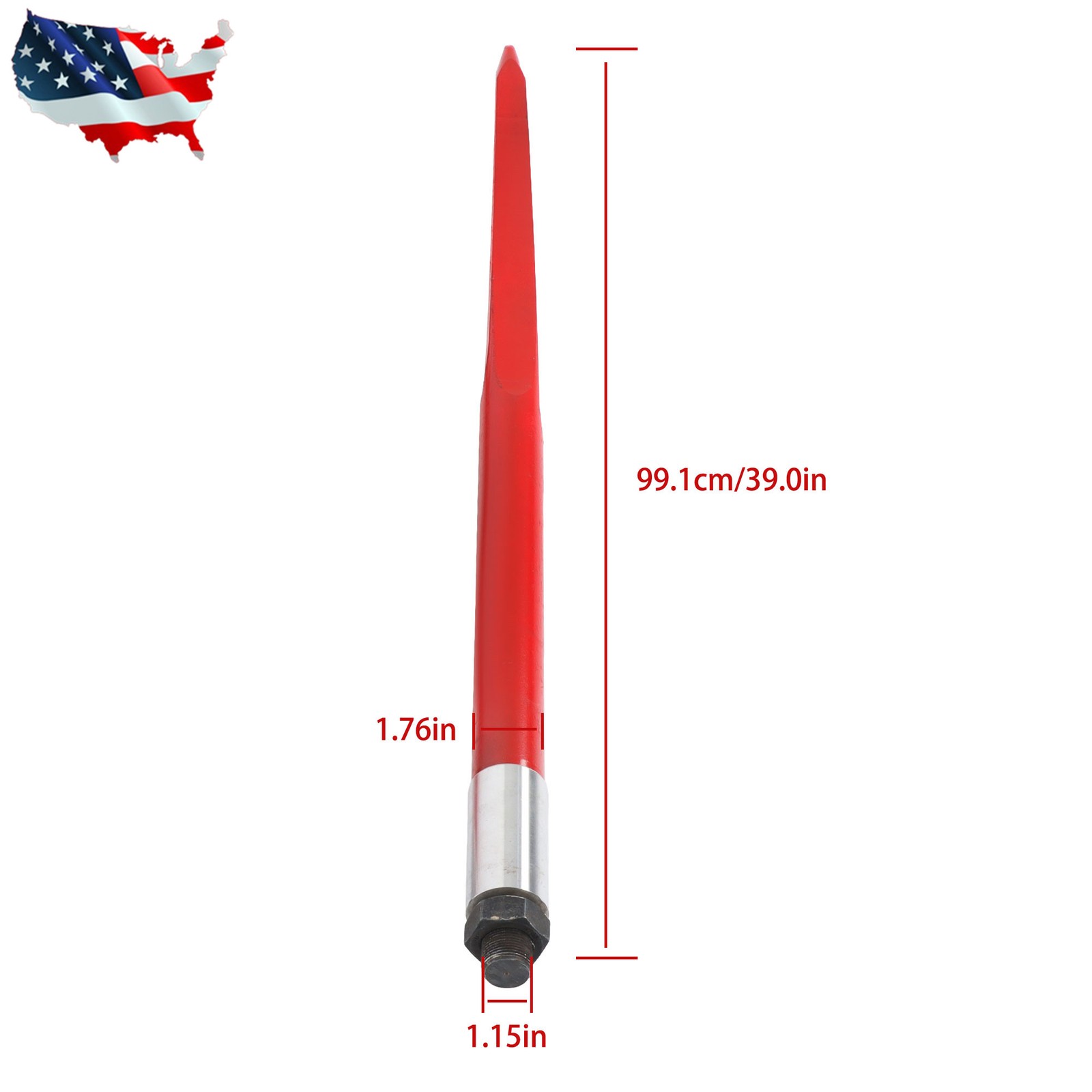 2Pcs 3000lbs Capacity 39″ Square Hay Bale Spear Spike Fork For Tractor Loader