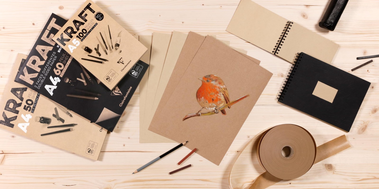 96546C Kraft Paper Pad Glued, Ideal for Drying Techniques, 100 Sheets, DIN…