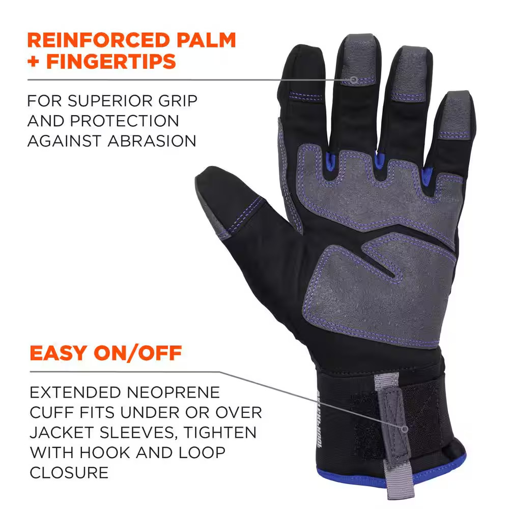 Proflex 817WP Medium Black Reinforced Thermal Waterproof Utility Gloves