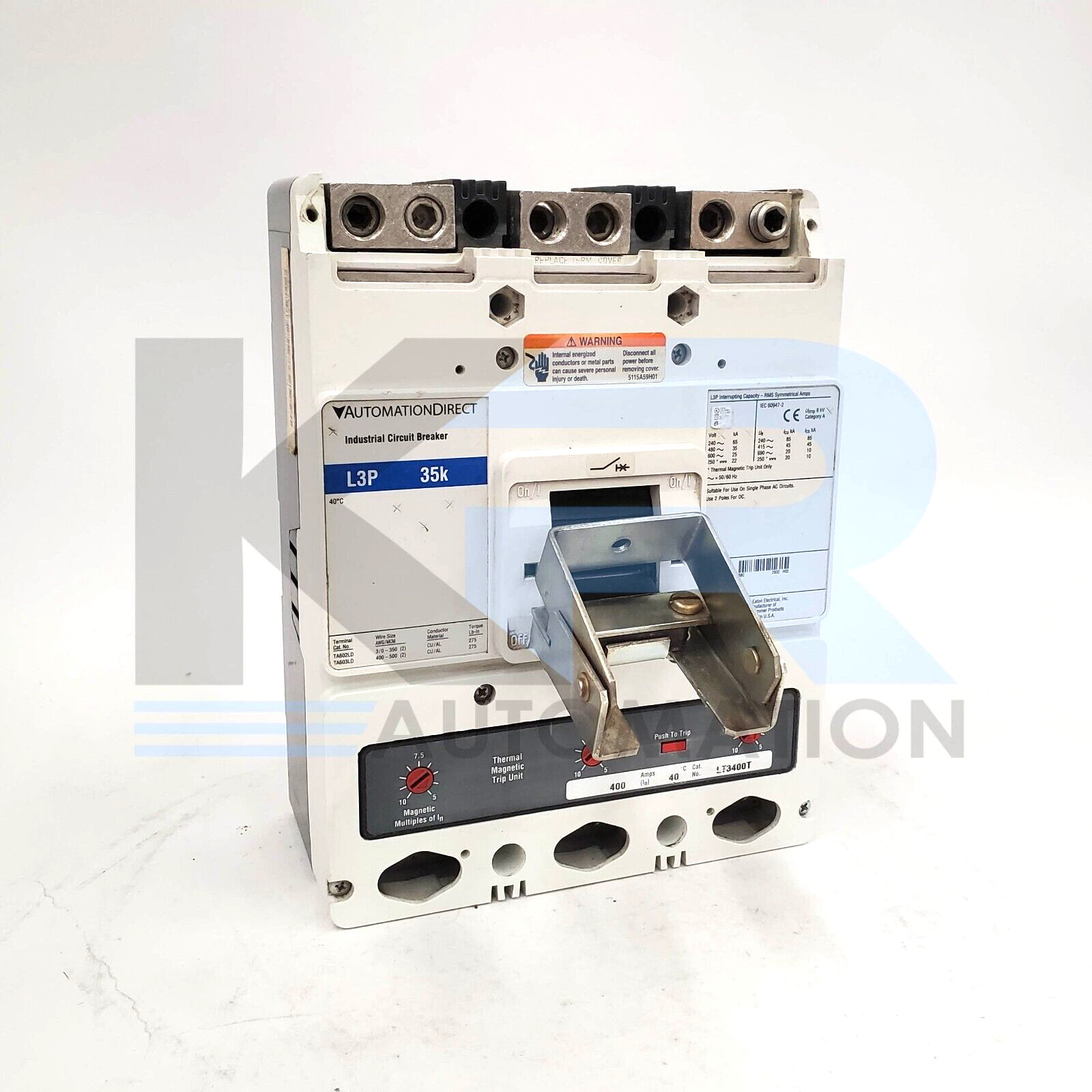 Automation Direct L3P 35K Industrial Circuit Breaker 400A 3P 600VAC 250VDC