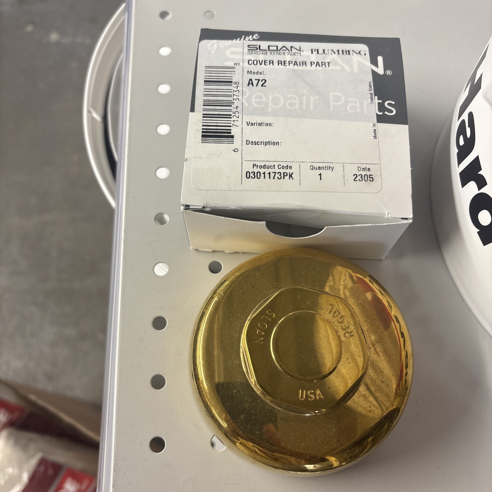 Sloan 0301173PK A-72 Outside Cover Rough Brass for Sloan Royal Flush Valves