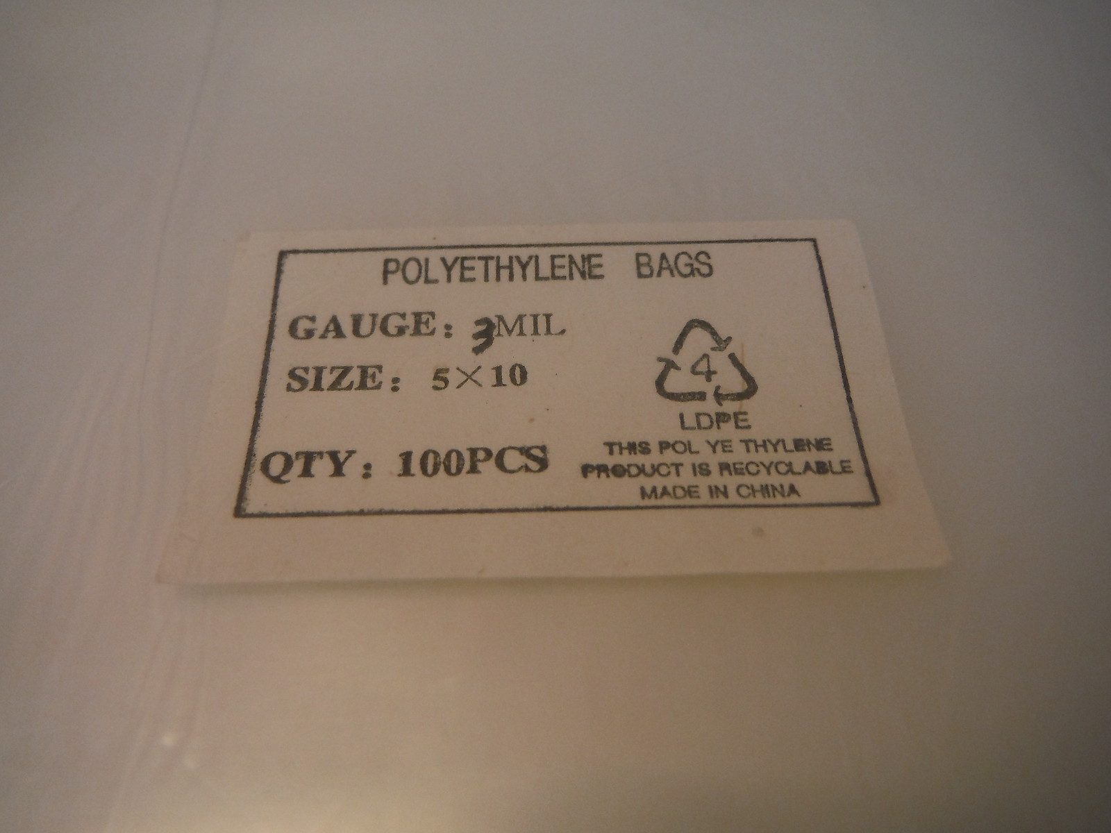 Pack of 100 Polypropylene Bags 3mil 5″ x 10″ Packing Shipping Parts