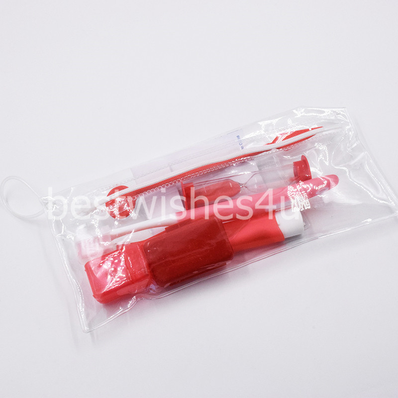 4 Packs Orthodontic ToothBrush Set Travel Kit Floss Interdental Brush Wax Mirror