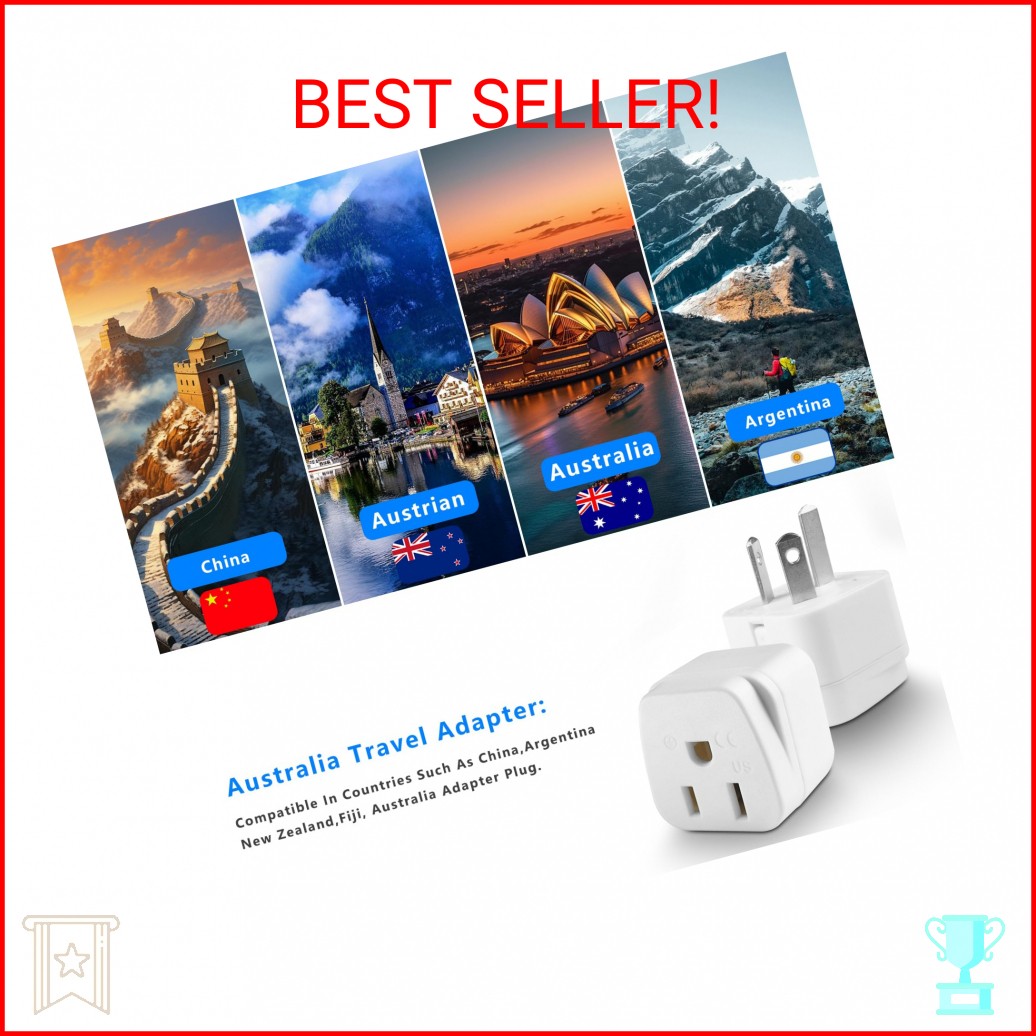 New Zealand Power Adapter USA to Australia Plug Adapter Australia Travel Adapter
