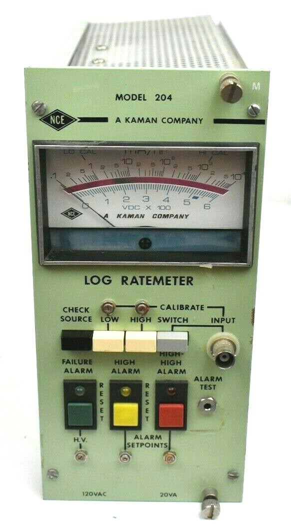 NCE Nuclear Controls Model 204 LOG Ratemeter, 120 VAC ~ 20 VA