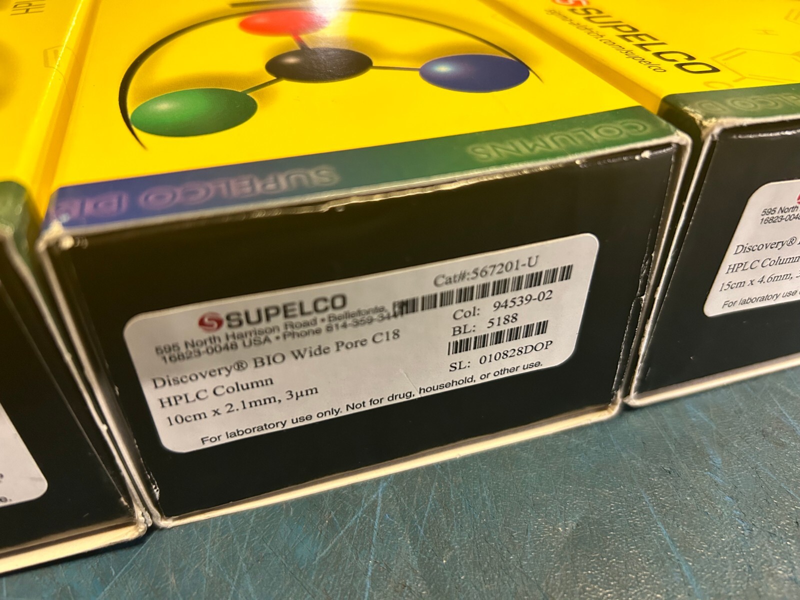 Lot of 3 Supelco 567205-U, 567201-U & 567202-U C18 HPLC Columns