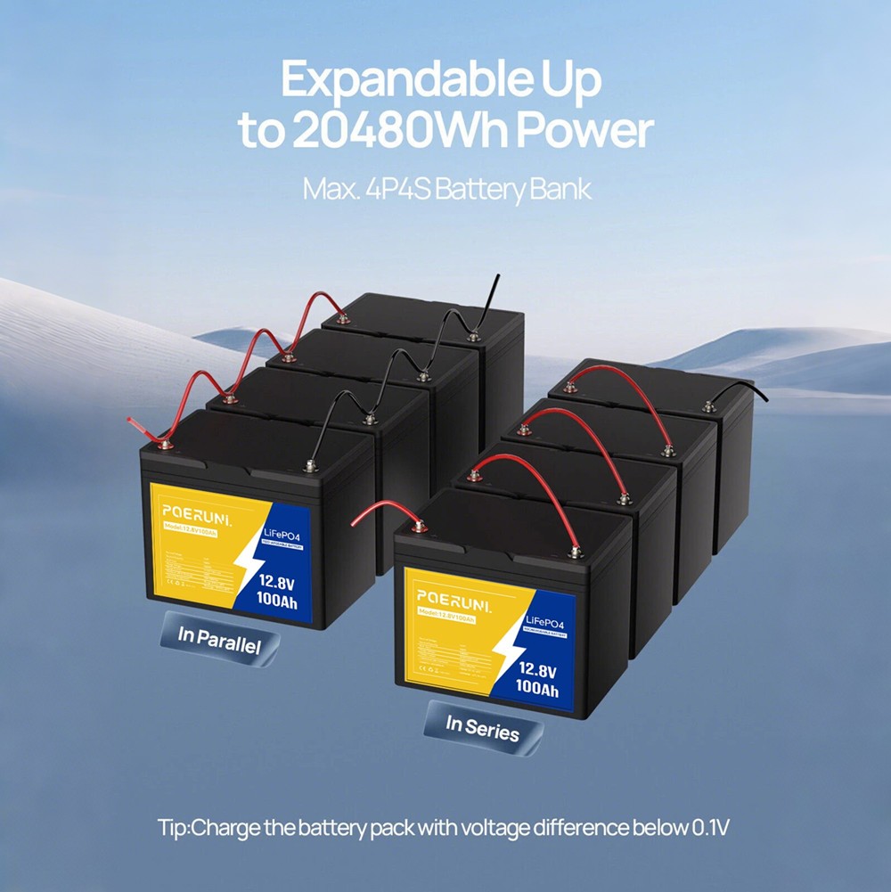 12V 100Ah LiFePO4 Lithium Battery BMS for Boat ATV Off-Grid Power deep Cycle NEW