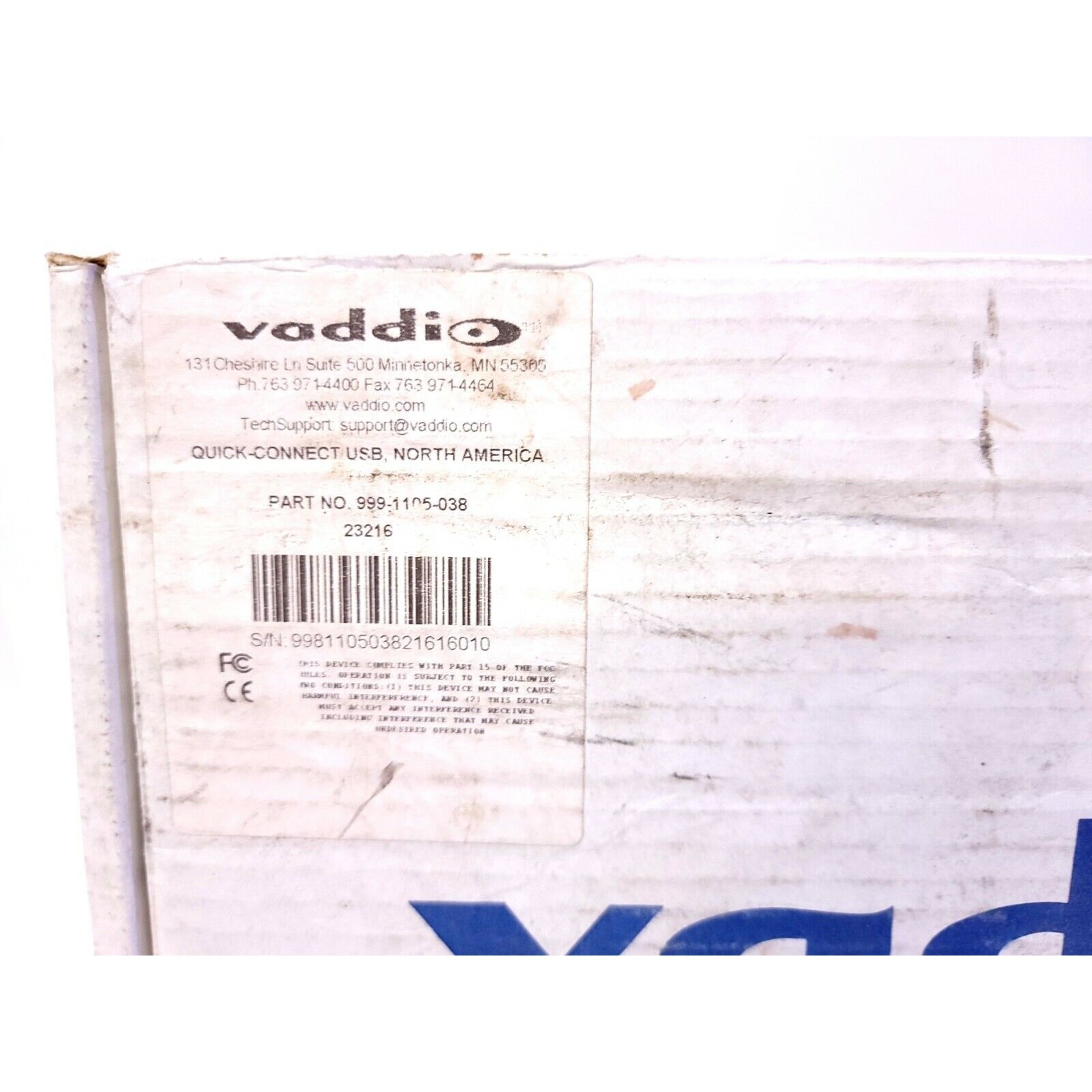 Vaddio 999-1105-038 Quick-Connect USB Interface Camera Control Video Streaming