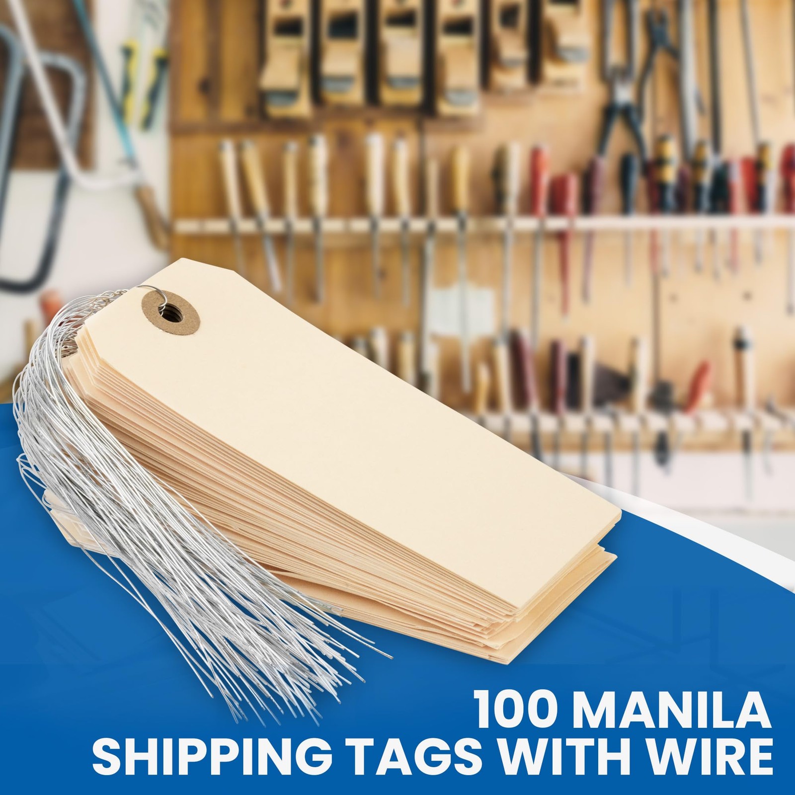Manila Shipping Tags with Metal Wires — Large Durable Blank Paper Tags 4¾″ x …