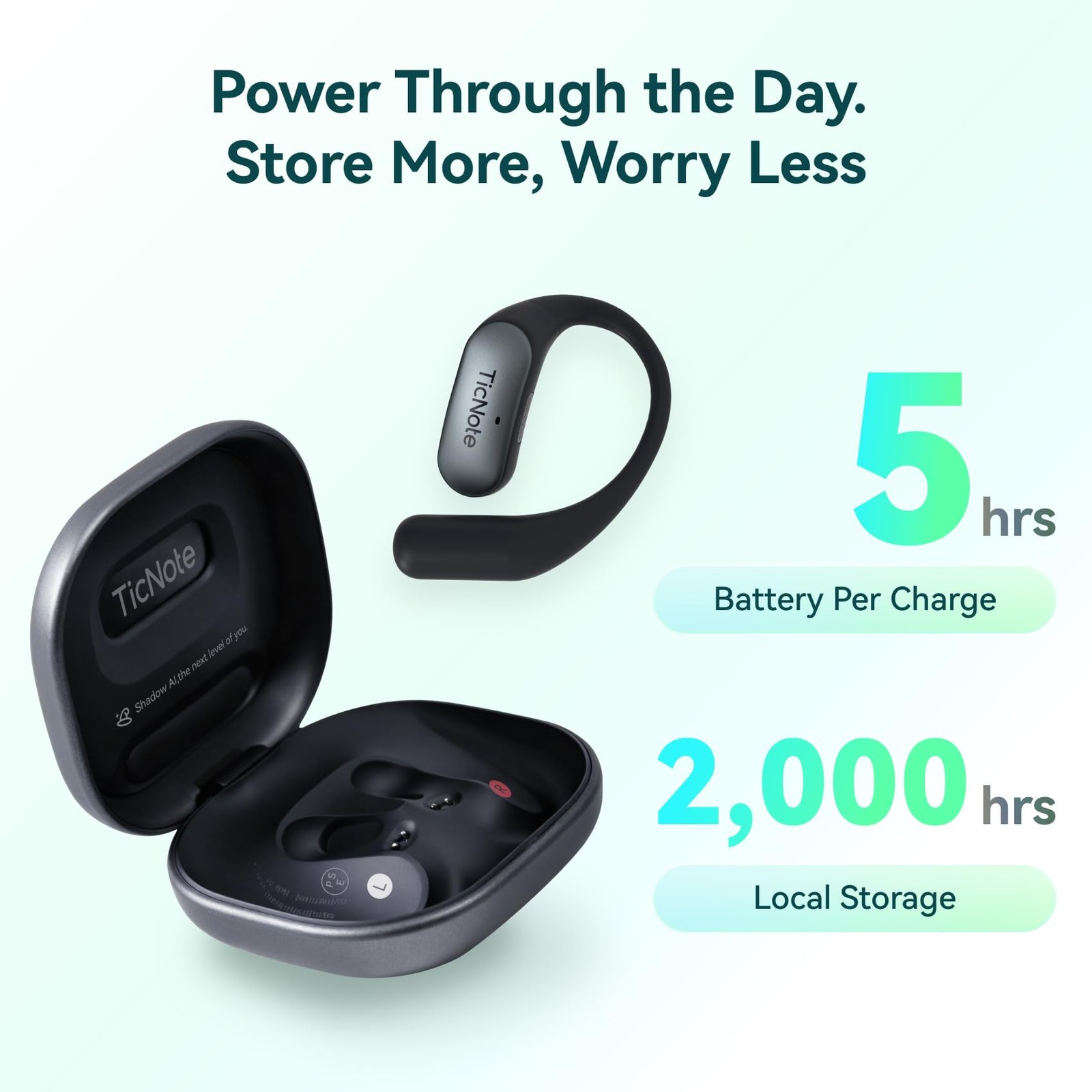 TicNote Pods Wearable AI Voice Recorder with 4G, No Phone Needed, Voice Activ…