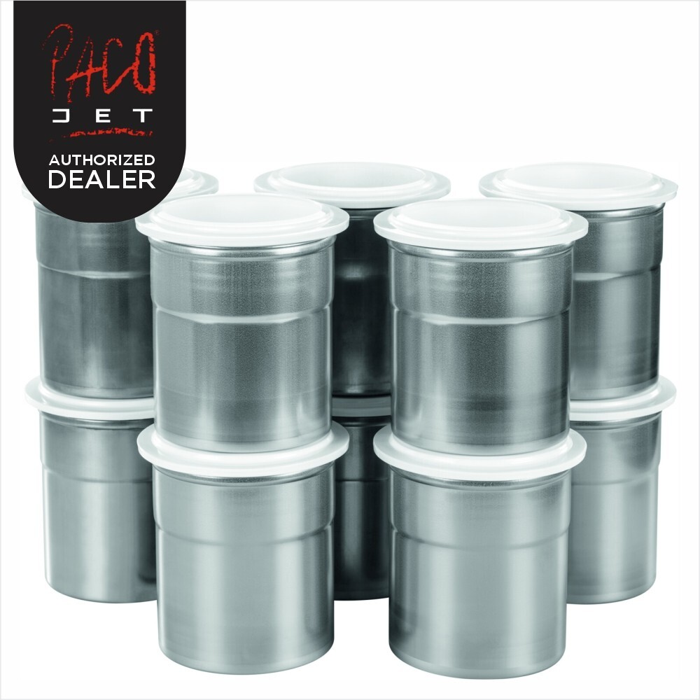 Pacojet Chrome Steel Pacotizing Beakers with White Lids 10 Pack Genuine