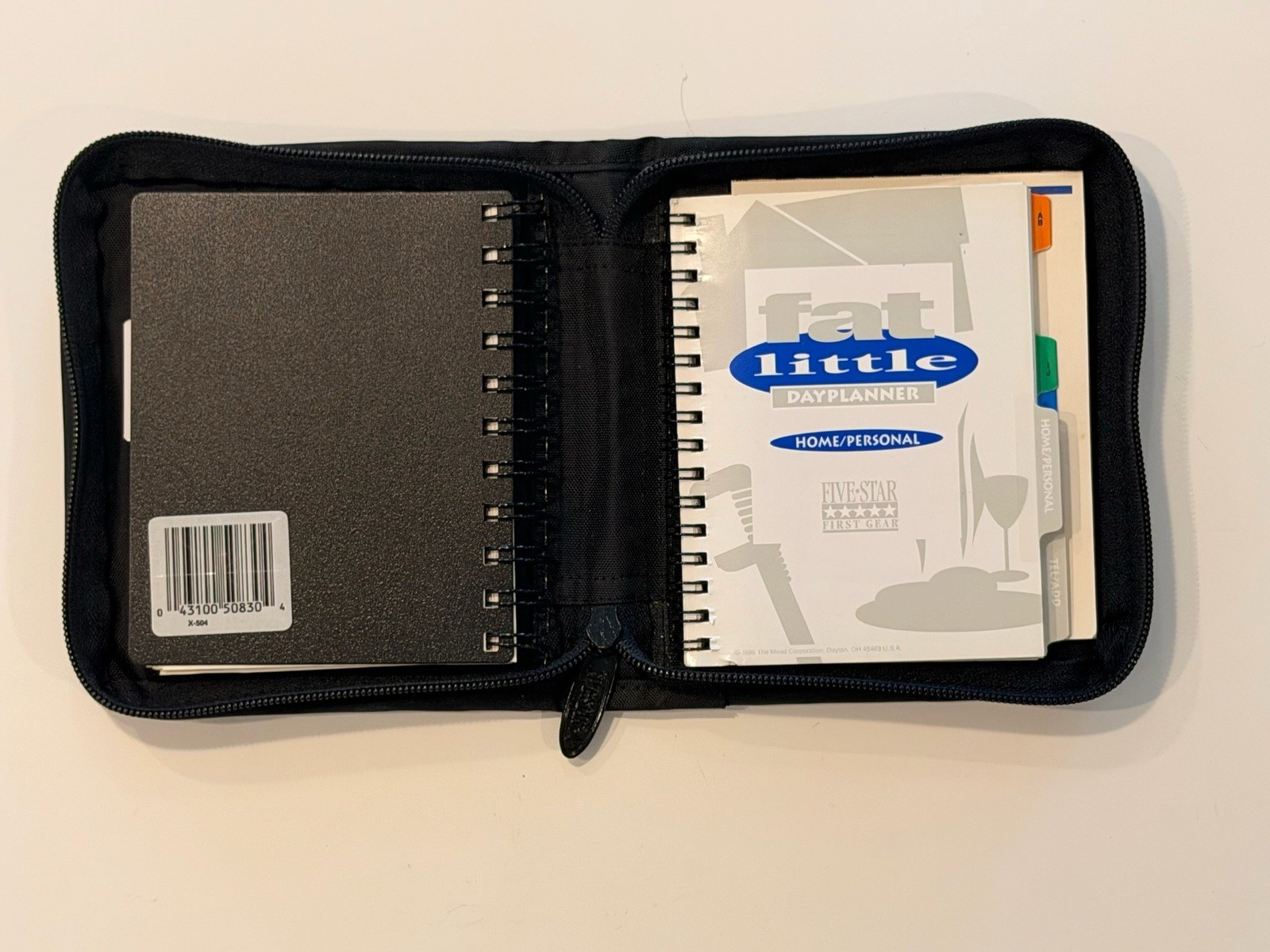 Mead Five Star Mini Fat Little Day Planner Black Vtg 1996 Unused Binder