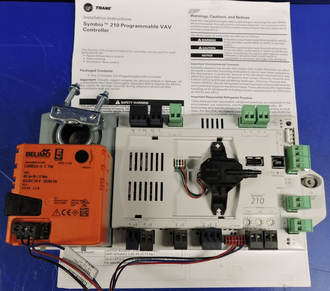 NEW Trane Symbio 210 Programmable VAV Controller DDC /Actuator BMSY210AAA0B00011