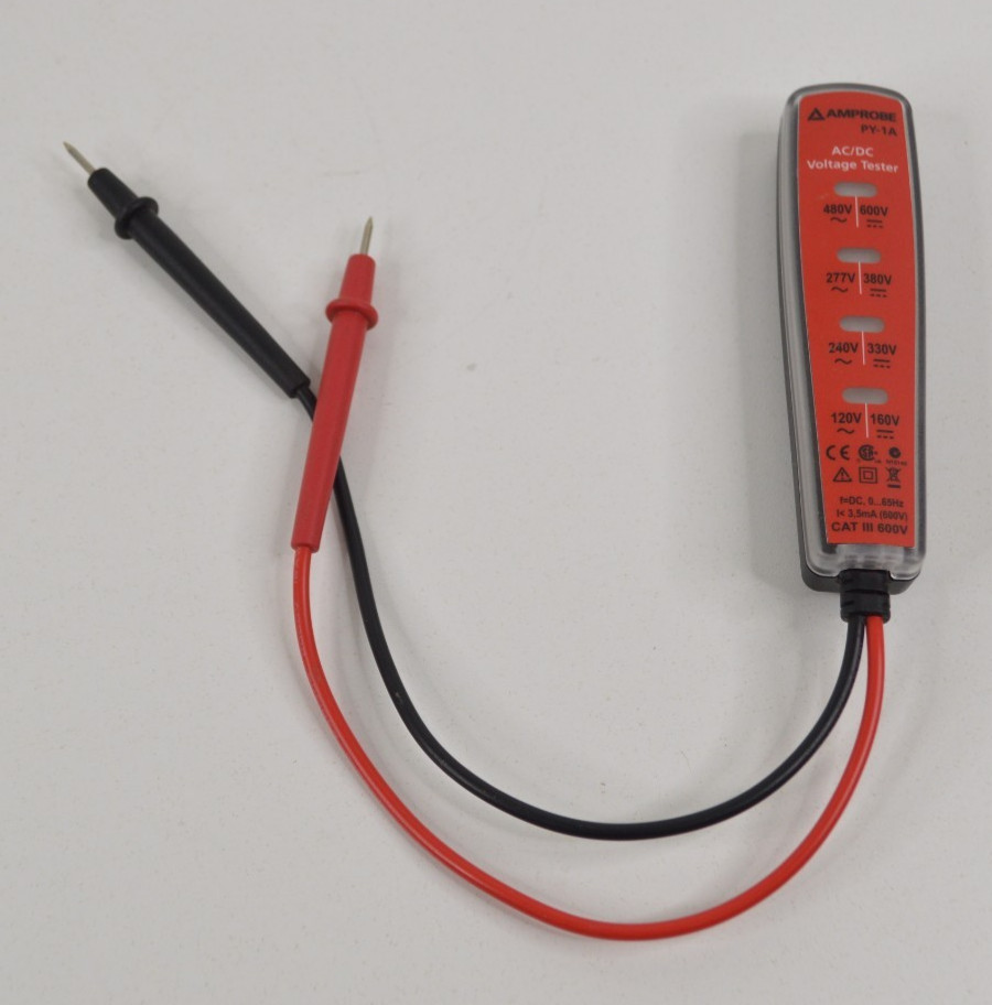 Amprobe AC DC Voltage Tester CAT III Model PY 1A 120V-600V Range TESTED!