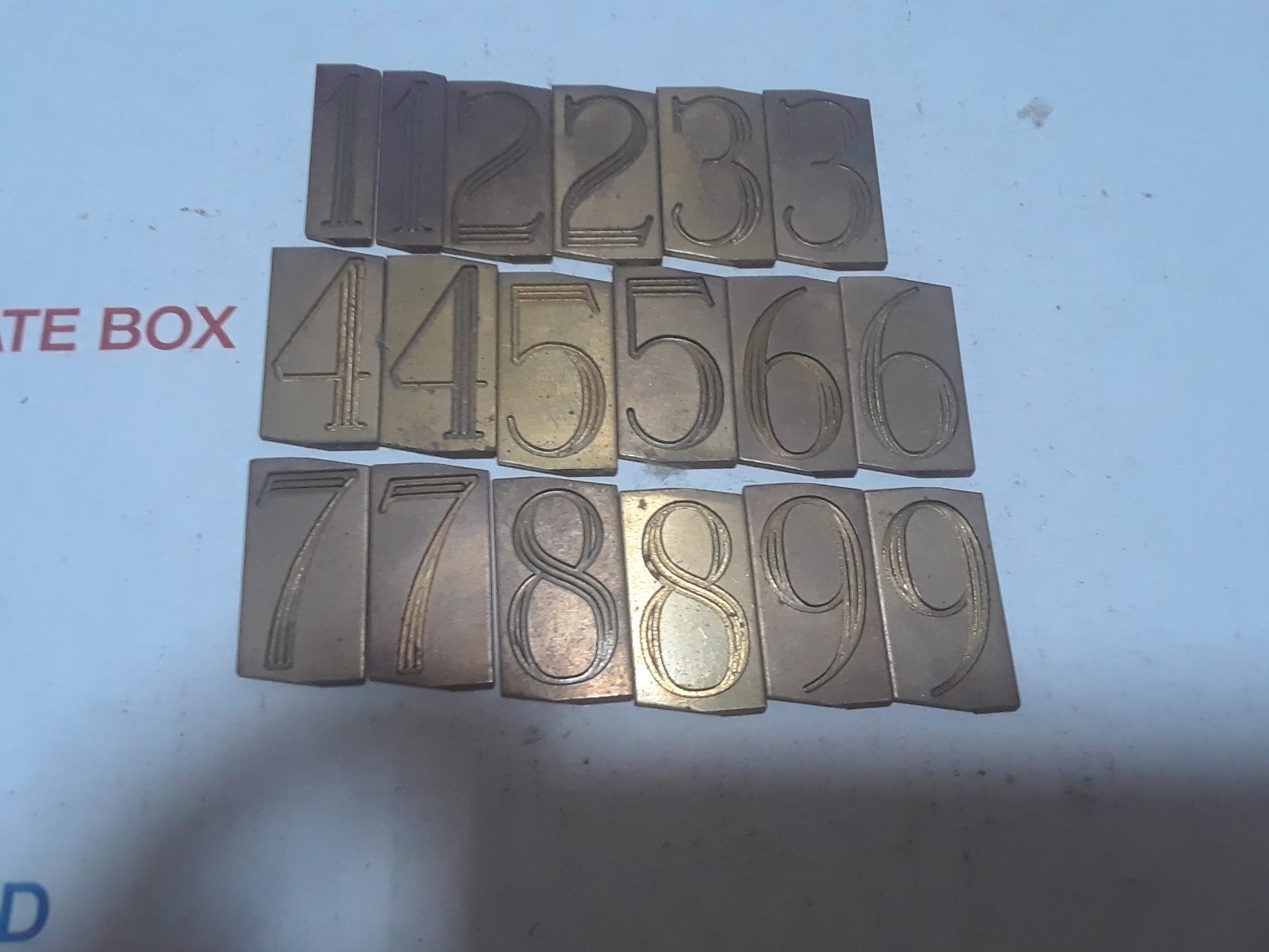 New Hermes Brass Font probably Condensed Roman Triple Line Font 139 pieces