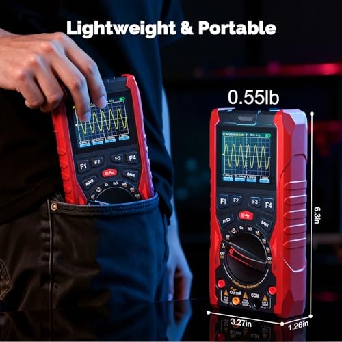Handheld 3-in-1 Oscilloscope Multimeter Signal Gen 12MHz 50MS/s True RMS HO-13