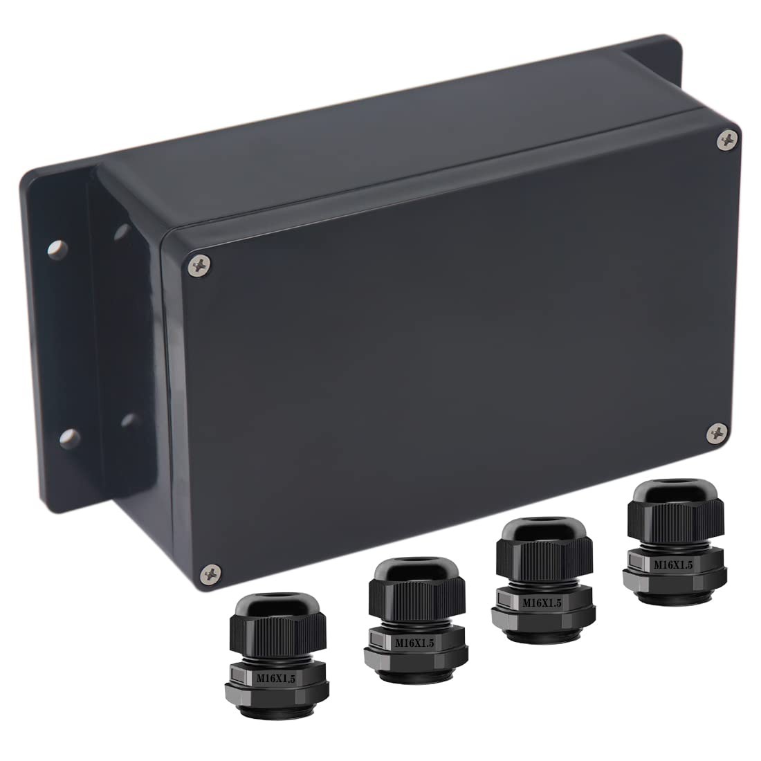 Junction Box IP65 Waterproof ABS Plastic Electrical Project Case Black 7.87×4.72
