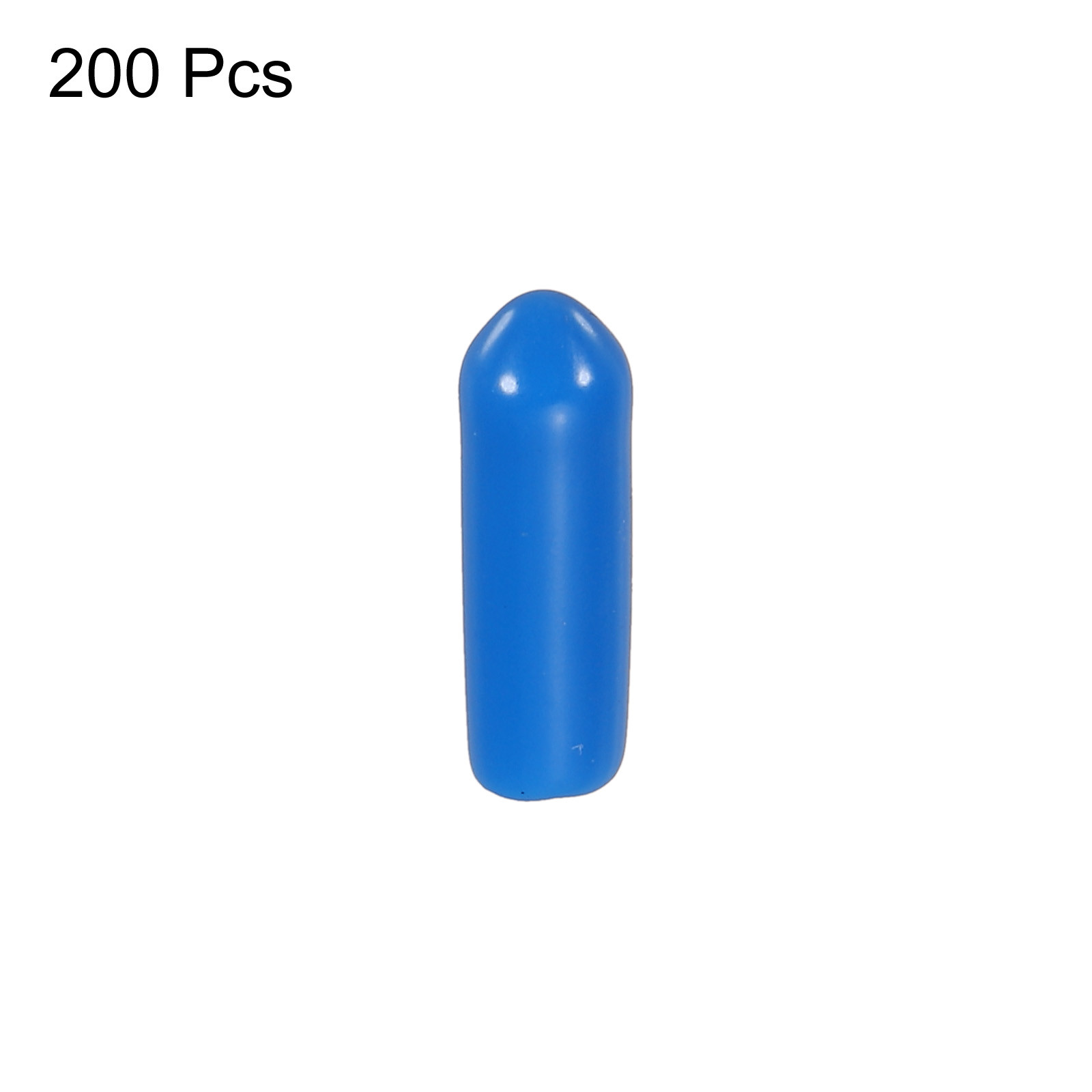 200 x Rubber End Caps Cover 1/8″ Vinyl Screw Thread Protector Round PVC Blue
