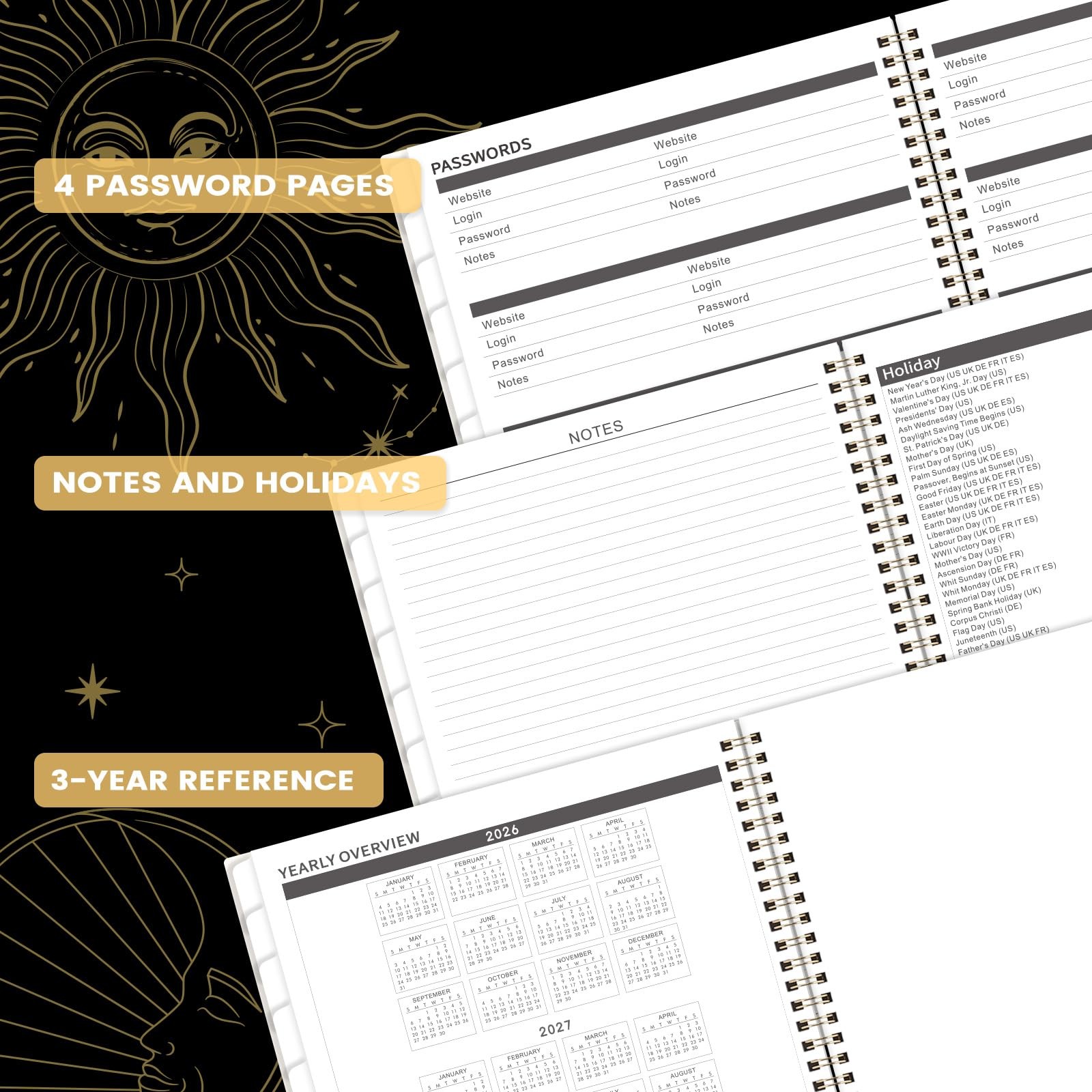 2026-2027 Monthly Planner 2 Years Monthly Calendar, Twin-Wire Spiral Bound