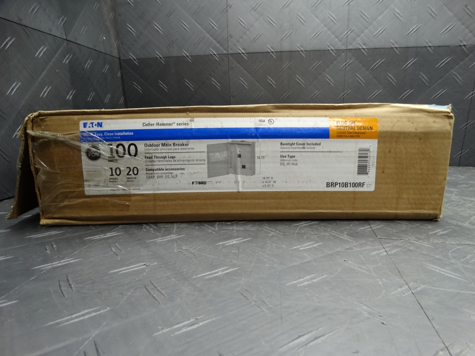 Eaton Type BR 100A 10-Space 20-Circuit Outdoor Main Breaker Neutral Load Center