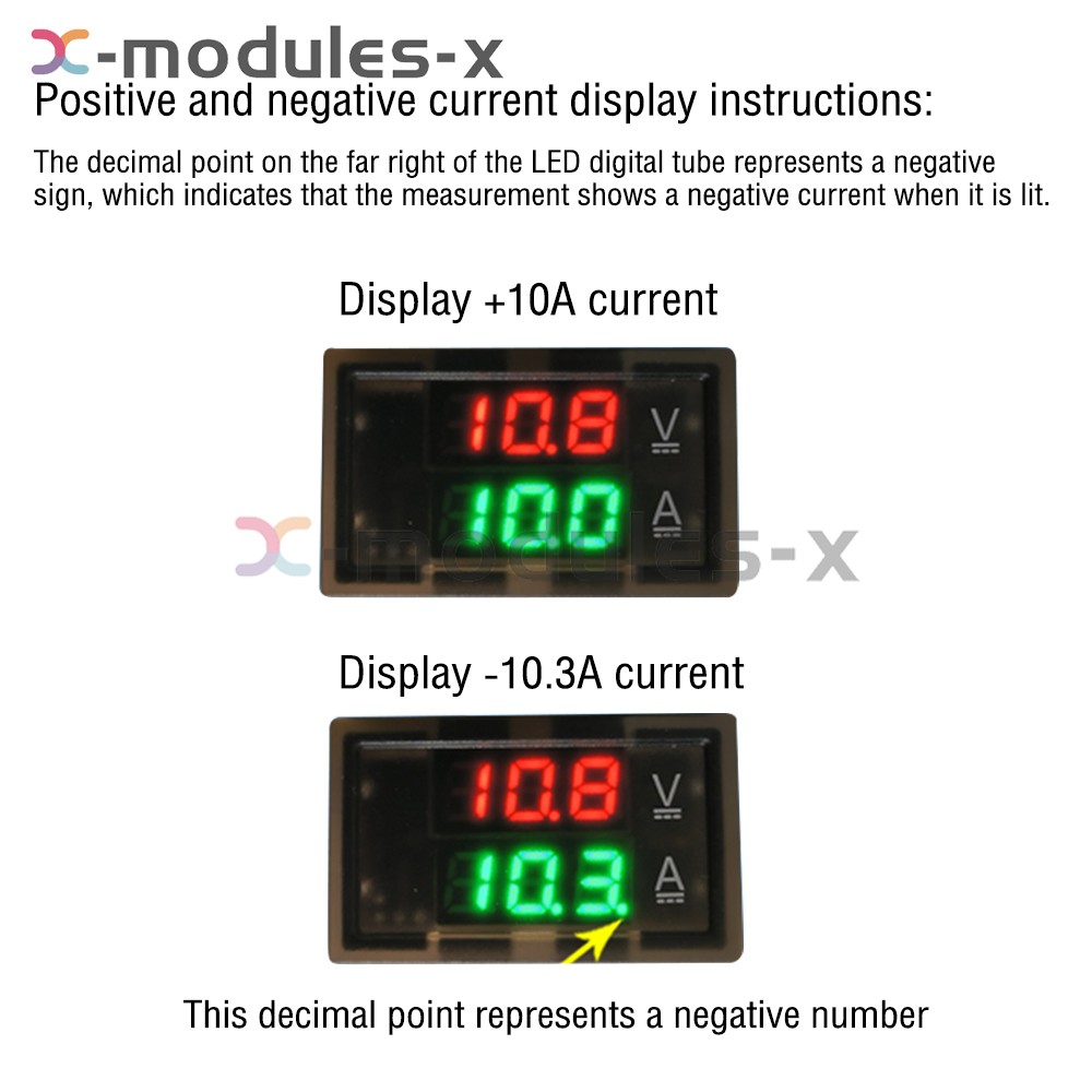 DC0-300V 50/100/200/400A Digital Current Voltage Meter Hall Ammeter Voltmeter