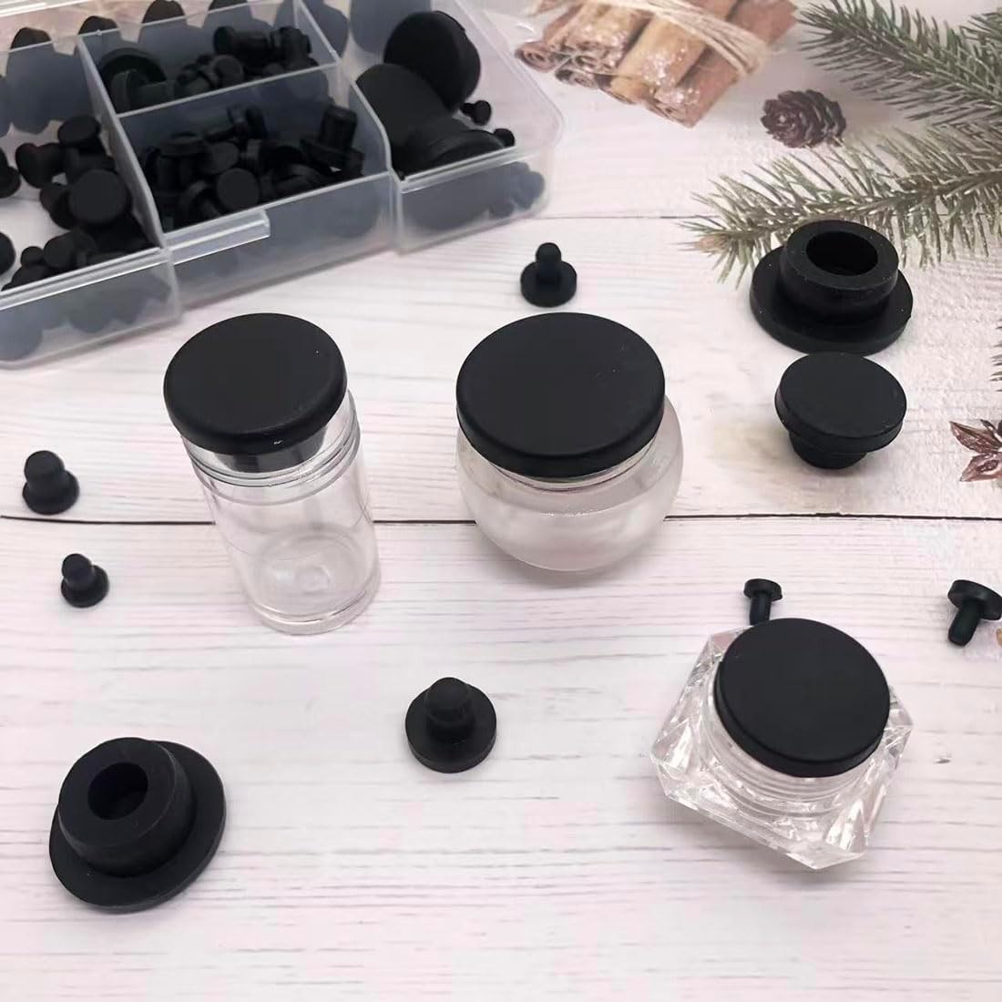 115-Piece Silicone Rubber Hole Plug Set – 10 Sizes for Sealing and Covering
