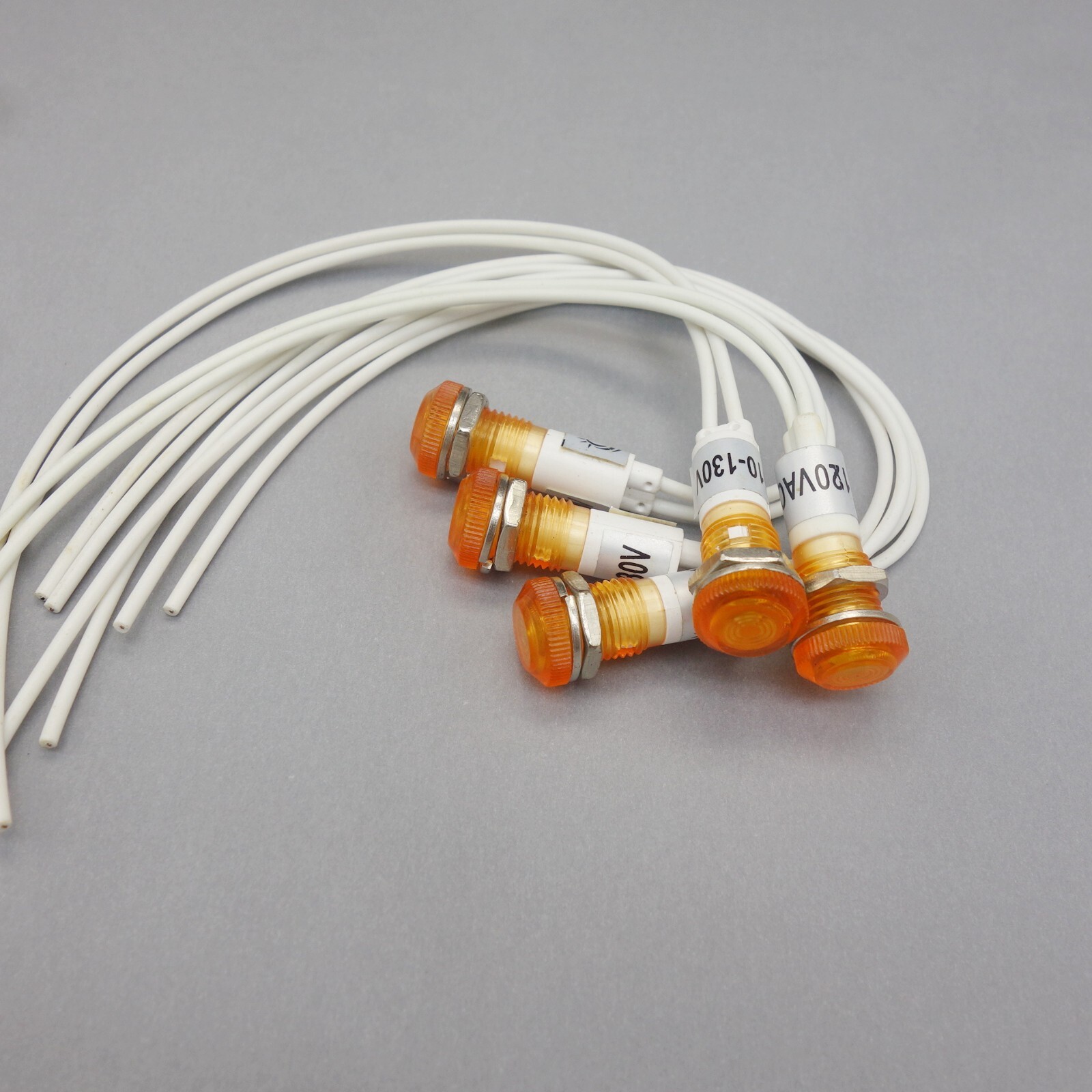 10Pcs 120V AC 10mm YELLOW Amber Panel Mounting LED Indication Signal Pilot Light