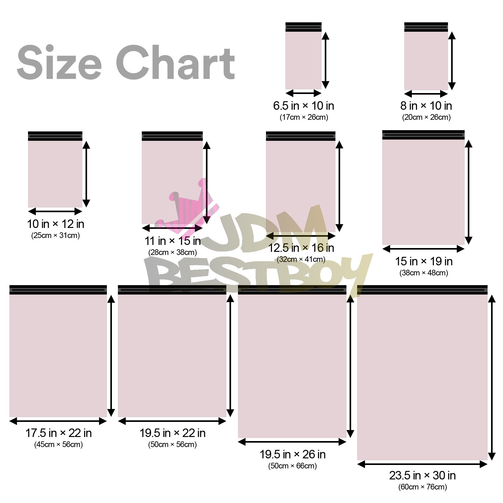 ANY SIZE Carnation Pink Poly Mailers Shipping Envelopes Plastic Bag Self Sealing