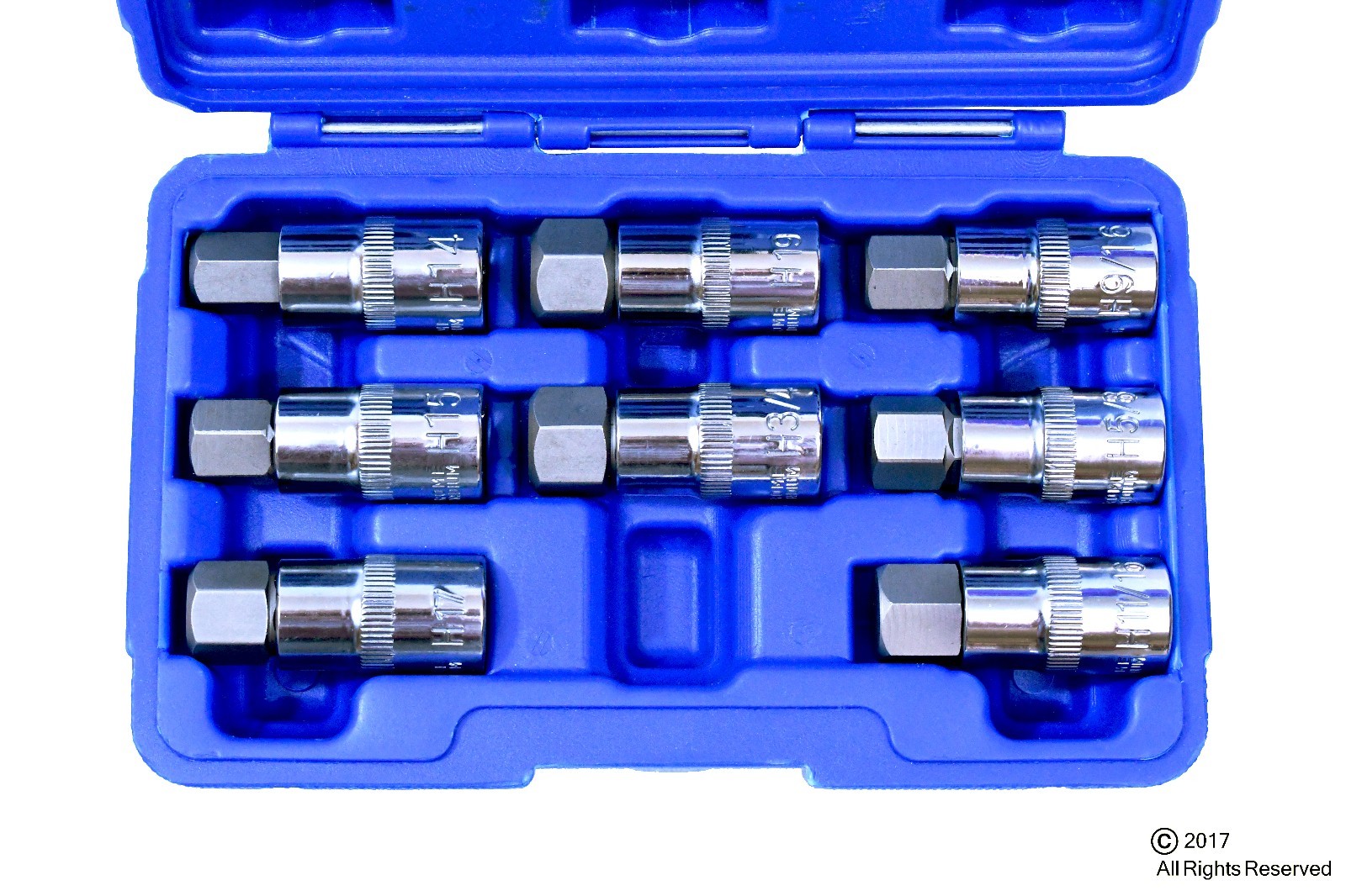 8 pc 1/2″ Drive Jumbo Hex Bit Socket Set SAE & Metric Standard MM