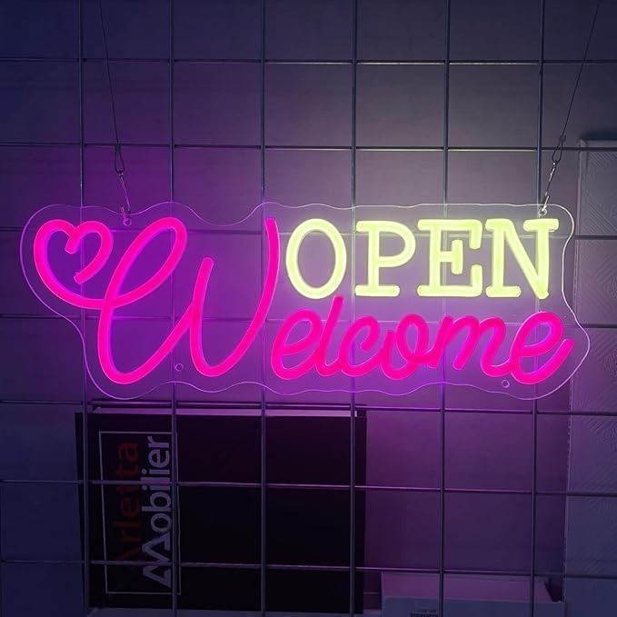 LED Neon Open Sign ,17″ Light Bright for Restaurant Bar Store Shop Market