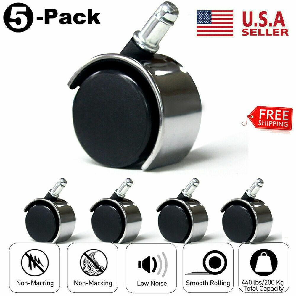 5Pcs Office Chair Caster Wheels Heavy Duty Replacement 2» for Hard Floor