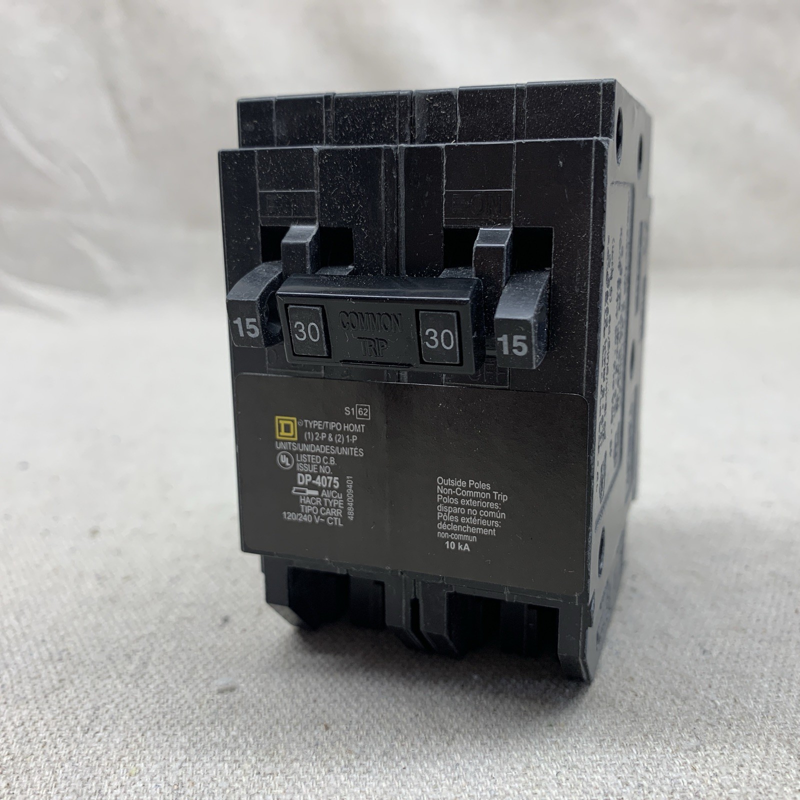 Square D HOMT1515230 One 2-Pole 30 Amp Two 1-Pole 15Amp 120 Volt Circuit Breaker
