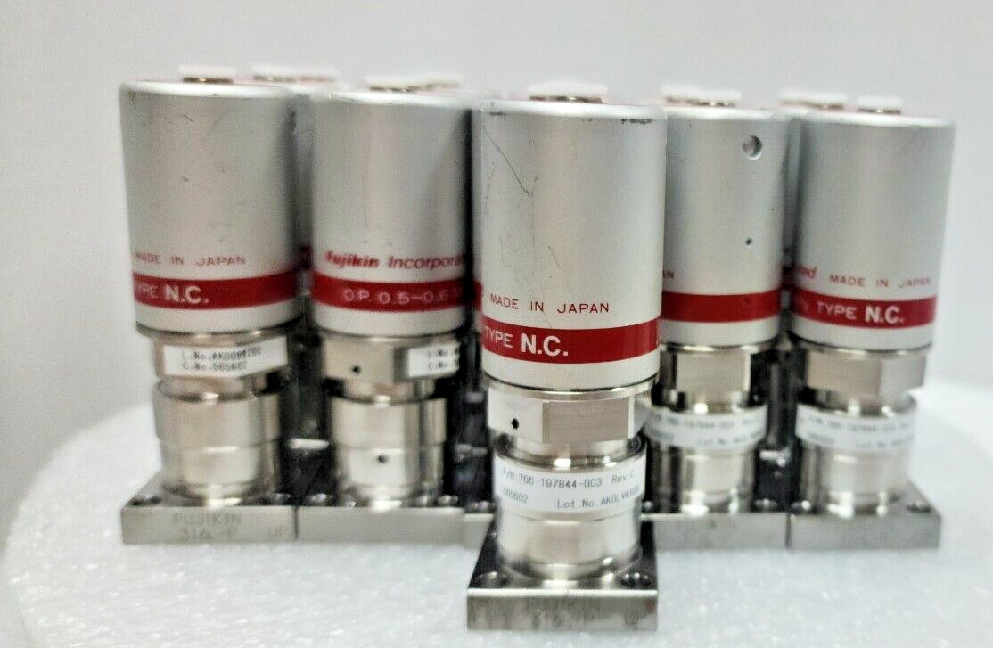 Lot of 16 Lam 766-197844-003 Rev C, Fujikin 565602 O.P 0.5~0.6 MPa Type NC,97068