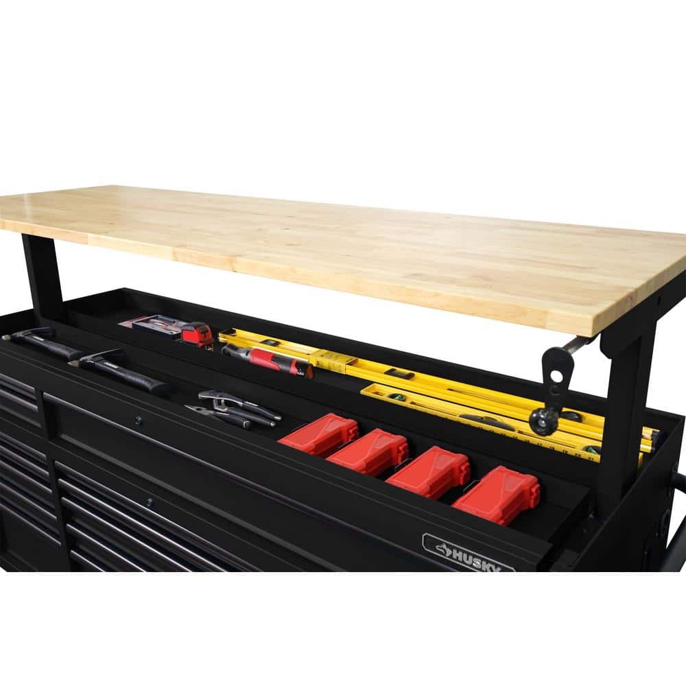 72 In. W X 24 In. D Heavy Duty 18-Drawer Mobile Workbench Cabinet with Adjustabl