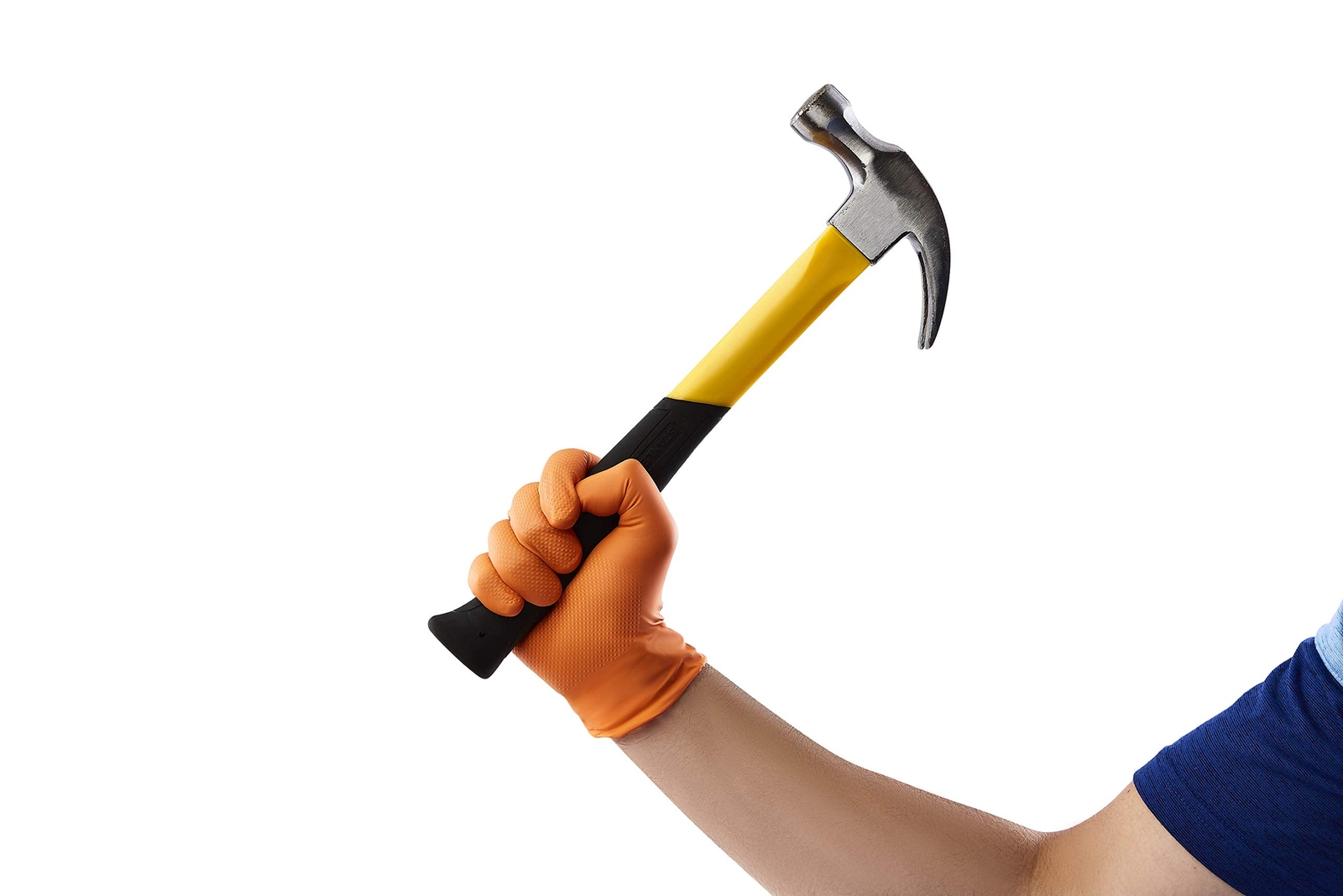 Heavy Duty Orange Nitrile Gloves Pack of 50 8 Mil Thick Multi Purpose Gloves