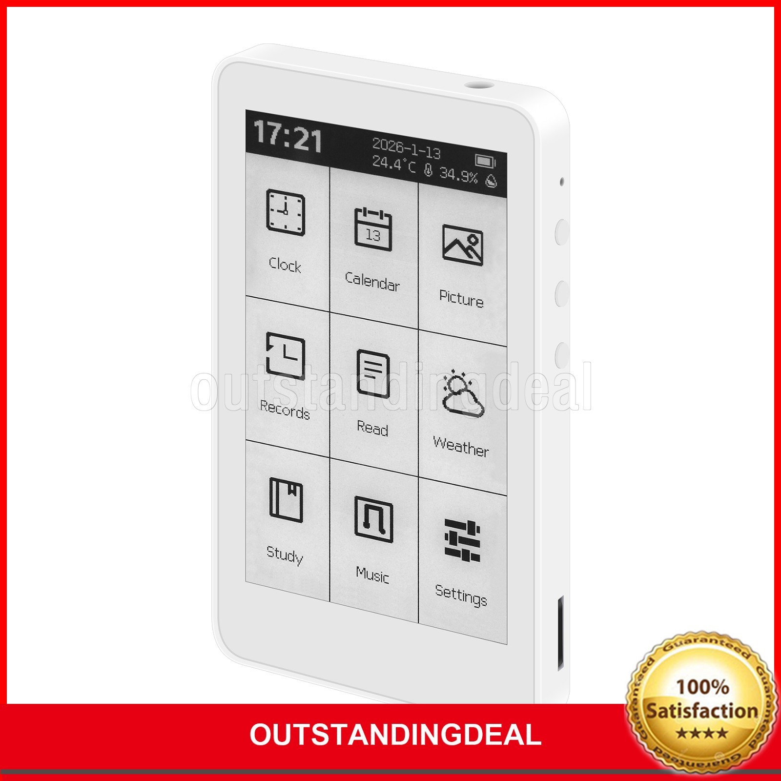 HamGeek M3 E-Book Reader 3.7-inch Touch Screen E-Paper 10-Level Adjustable ot26