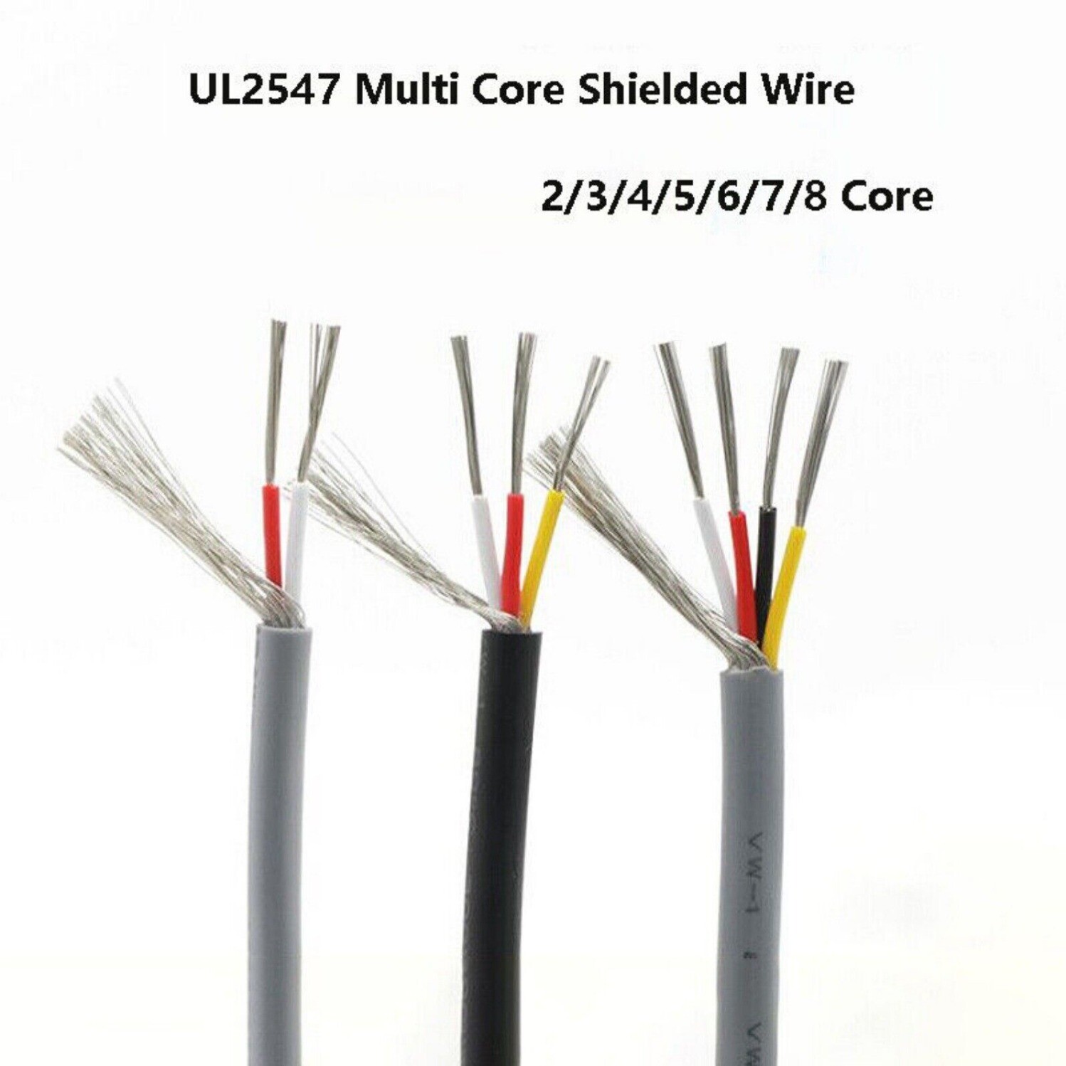 Multi Core Signal Control Cable 18~28AWG Shielded Wire 2/3/4/5/6/7/8 Core UL2547