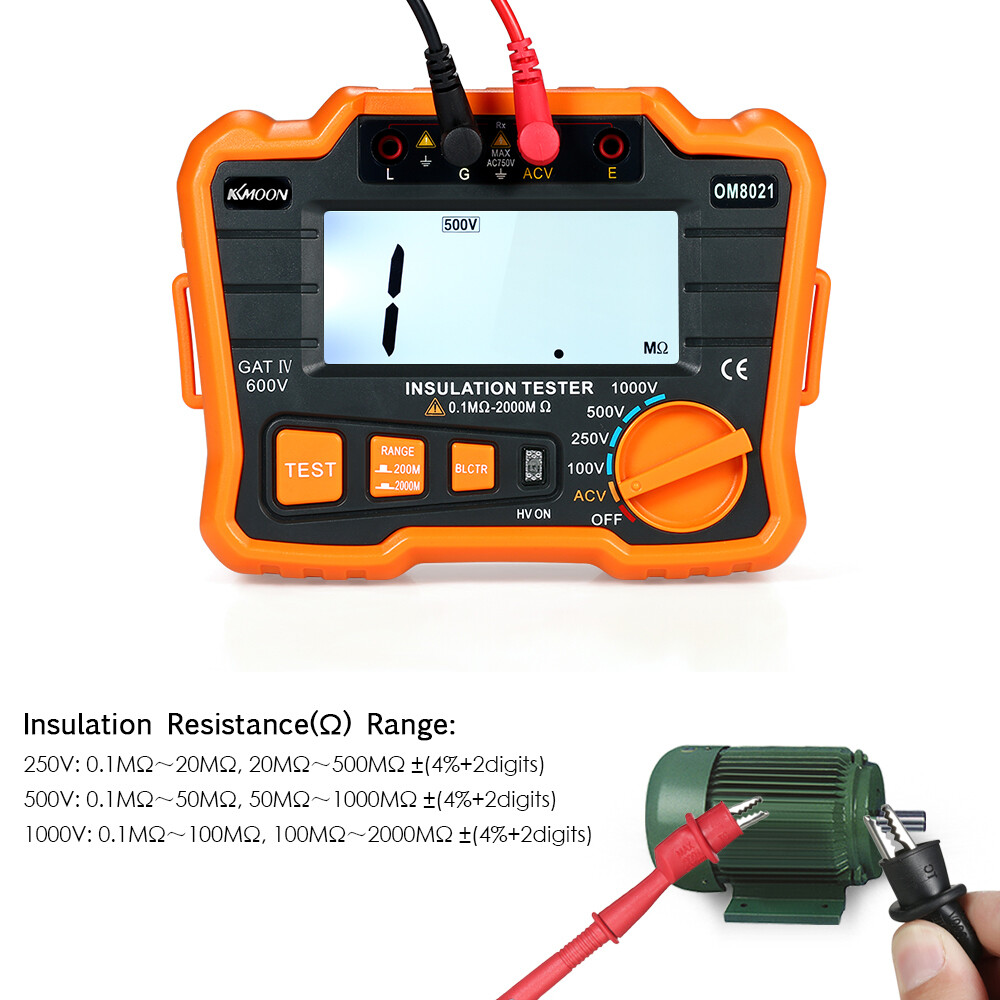 KKmoon Insulation Resistance Tester Meter 1000V Ground Megger Megohmmeter T6J5