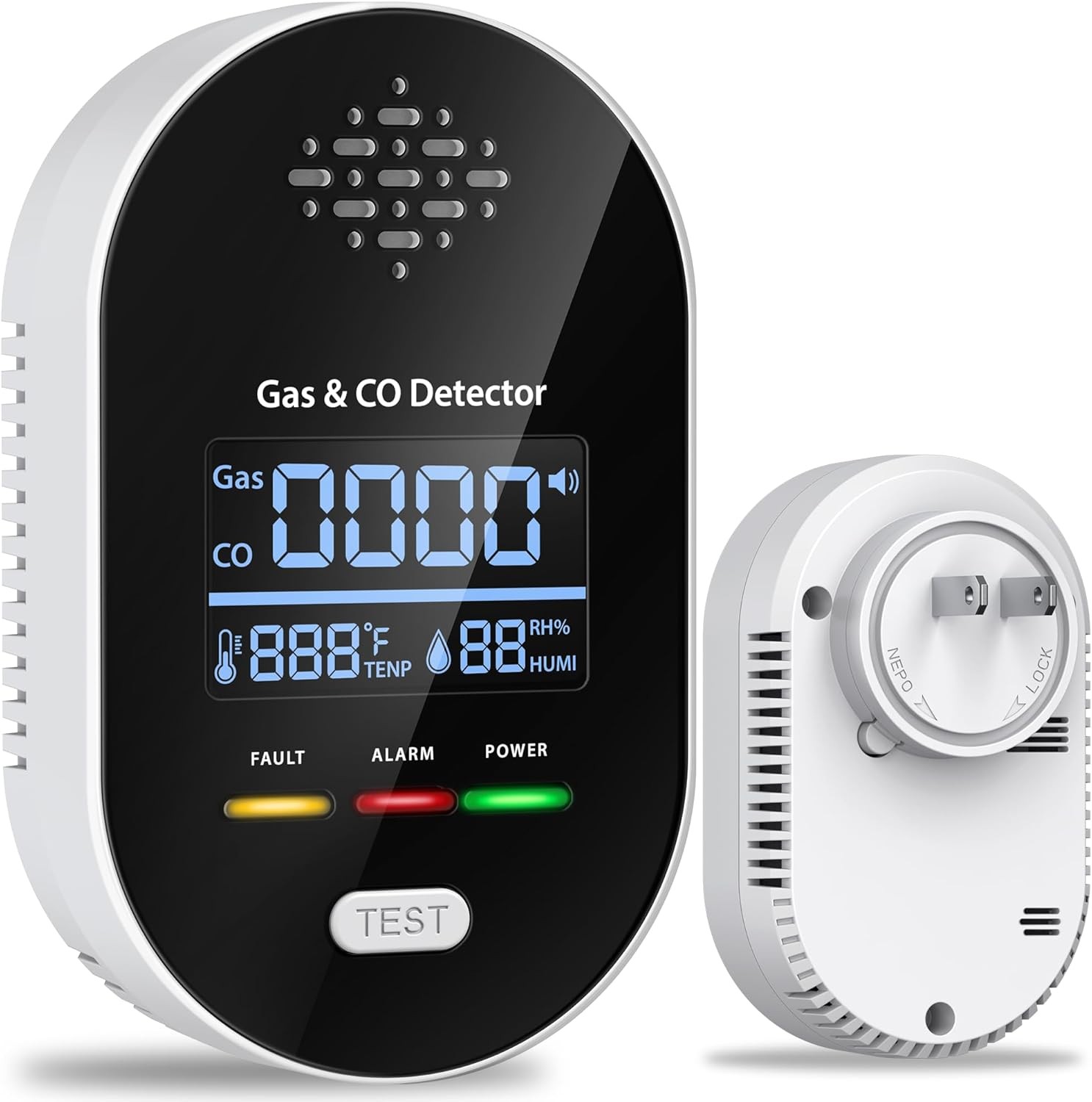 4-in-1 Carbon Monoxide Detector Warning Alarm Sensor LED Temperature Detectors