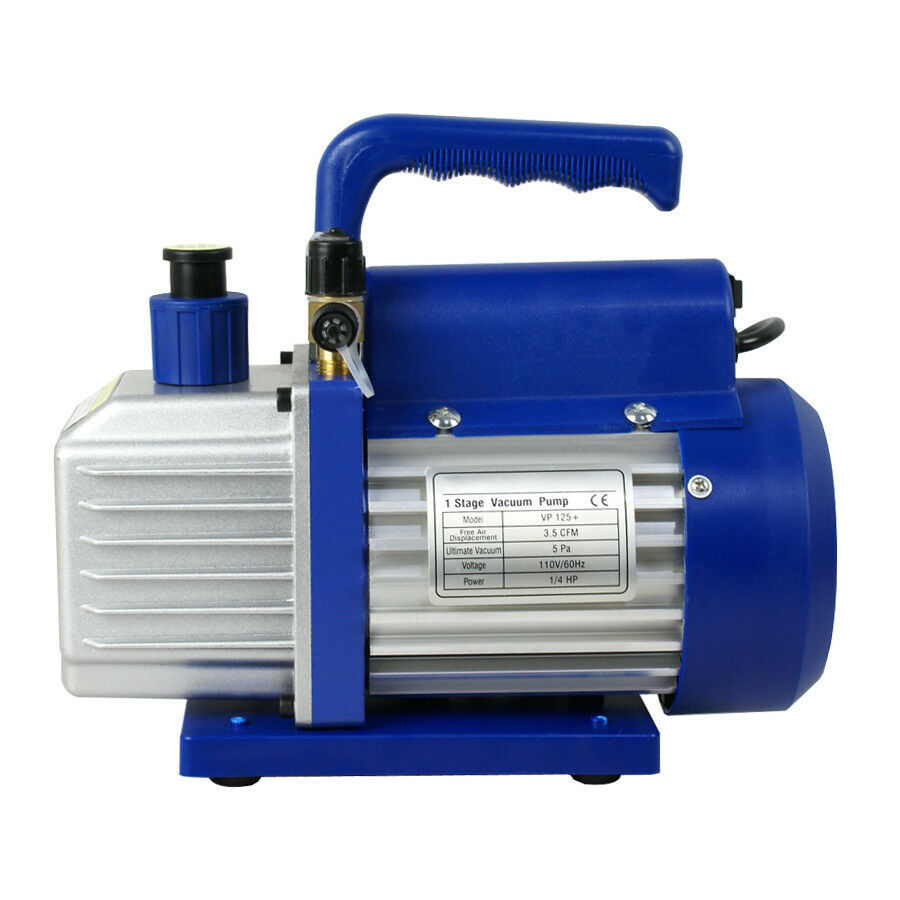 1 Stage 3.5CFM Rotary Vane Vacuum Pump 1/4HP HVAC Air Refrigerant Aluminum Shell