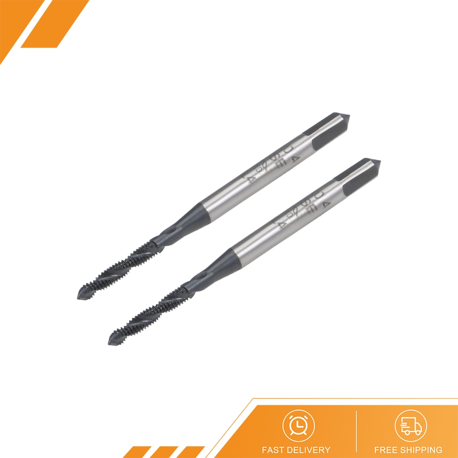 2pcs – M2 x 0.4 Spiral Flute Tap Metric Machine Thread Tap HSS Nitriding Coated